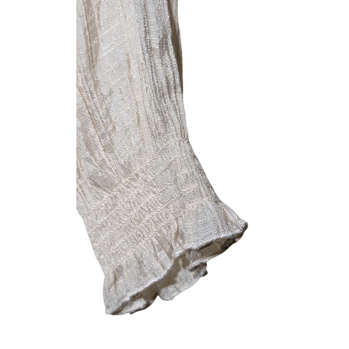 Spense Cream Gauzy Lightweight Airy Lace Neck 3/4 Sleeve Tunic Top Womens Sz S
