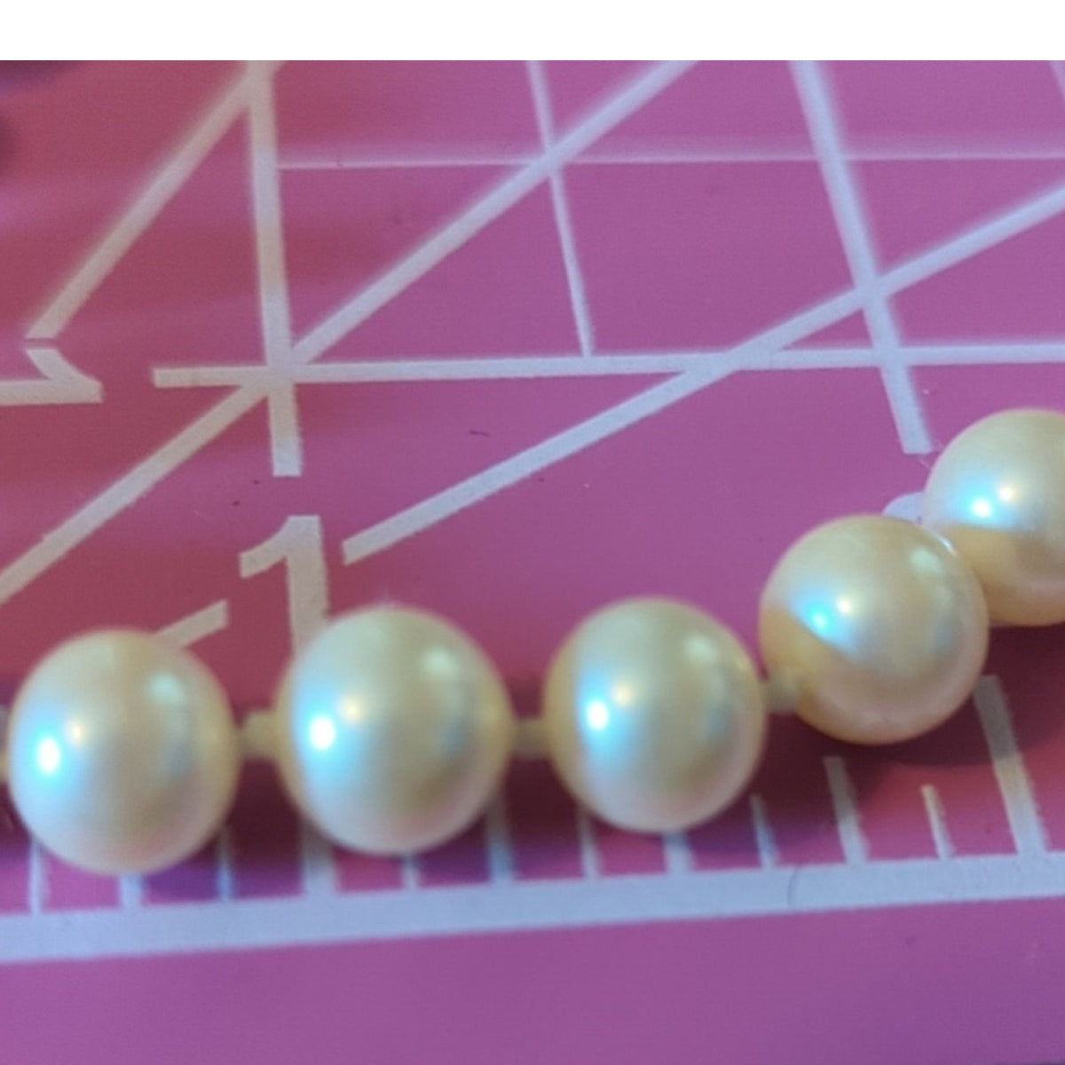 Vintage Signed Les Bernard 30" Strand Hand Knotted Faux Pearl Necklace