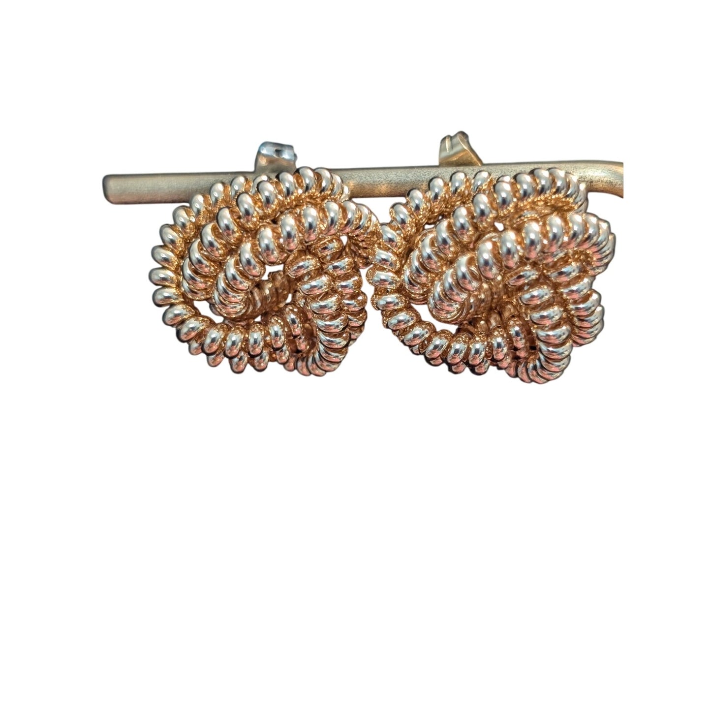 Rope Gold Tone Knot Post Earring