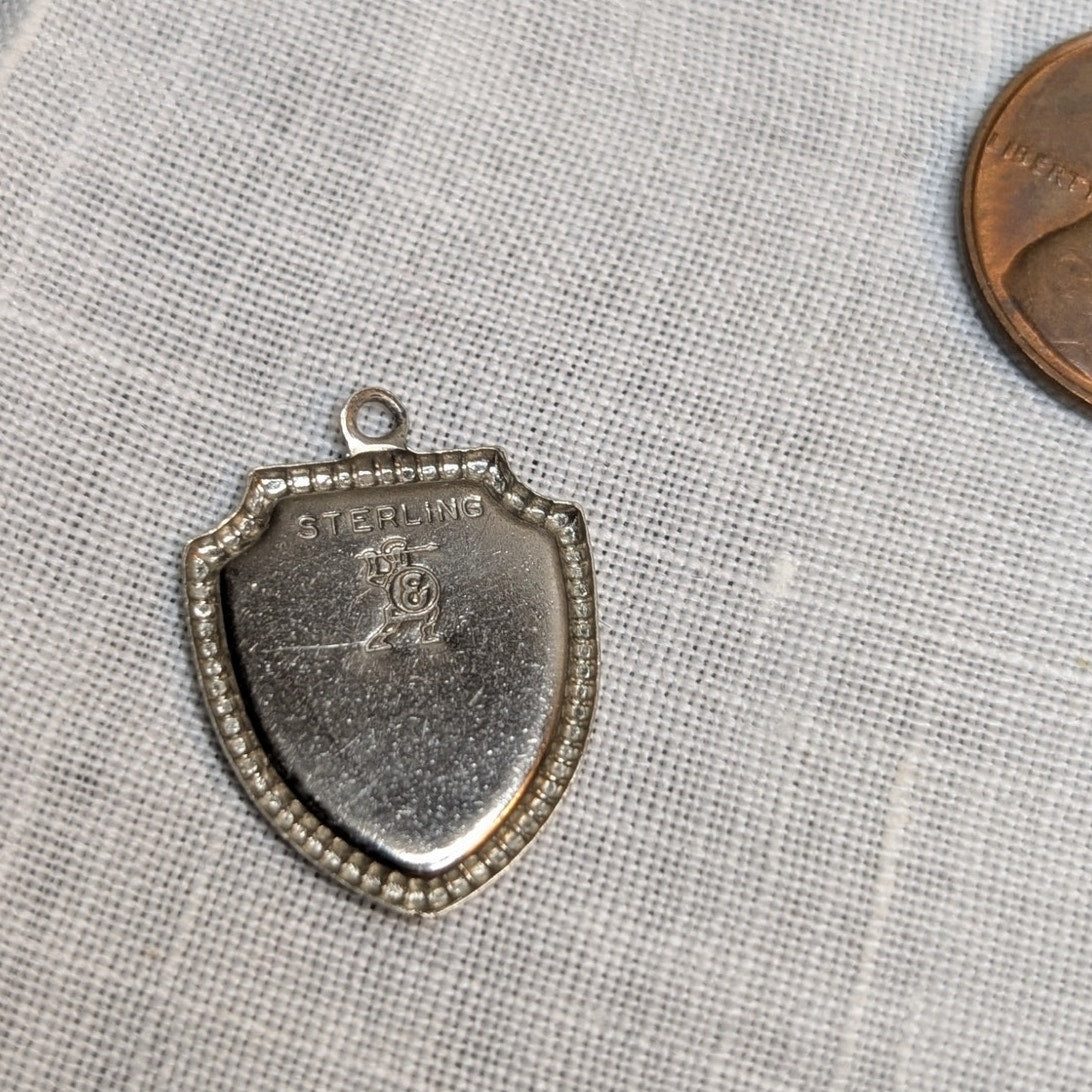 Vintage Sterling Silver Enamel Shield Colonial Williamsburg VA Charm