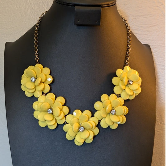 J. Crew Yellow Flower Statement Necklace