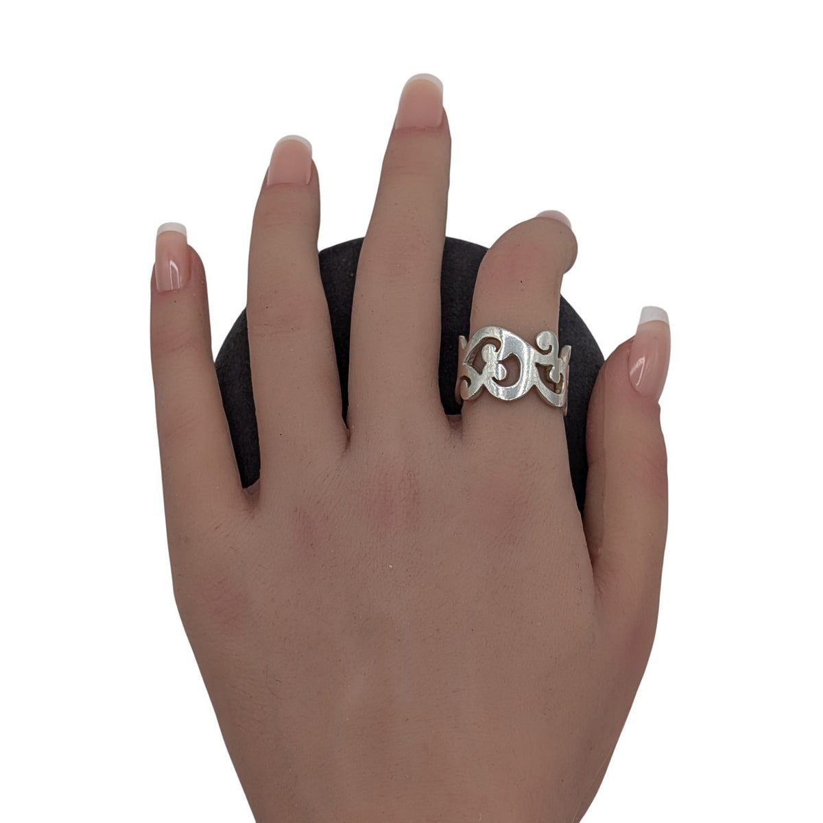 Retired SILPADA 925 Sterling Silver Wide Band Scroll Ring Size 7.5