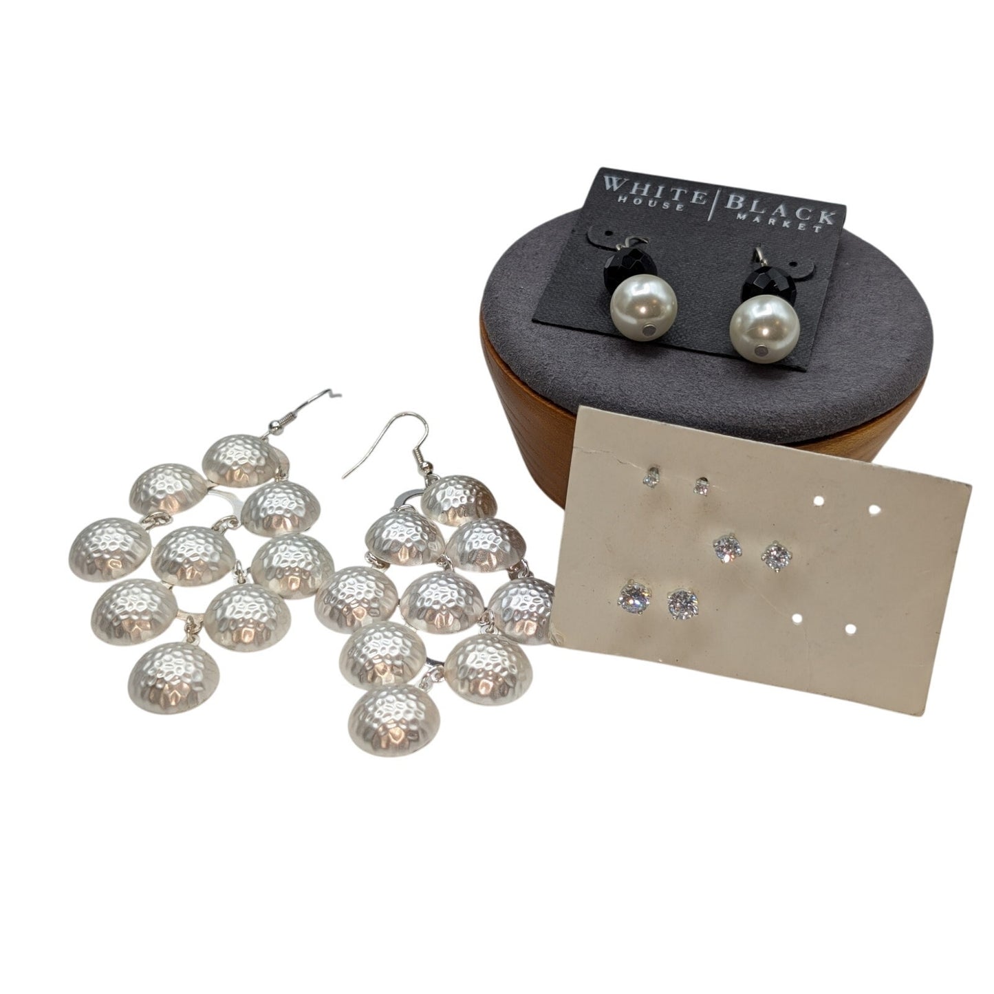Five Pair Silver Tone Earrings -- Four Pair NWT