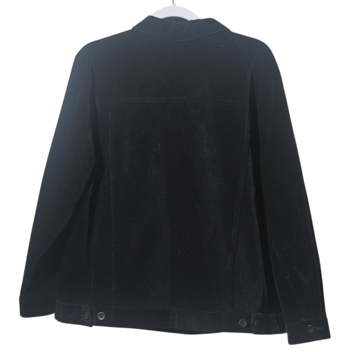 TALBOTS Vintage Velvet Black Stretch Jean Style Jacket Women's Plus Size 12W