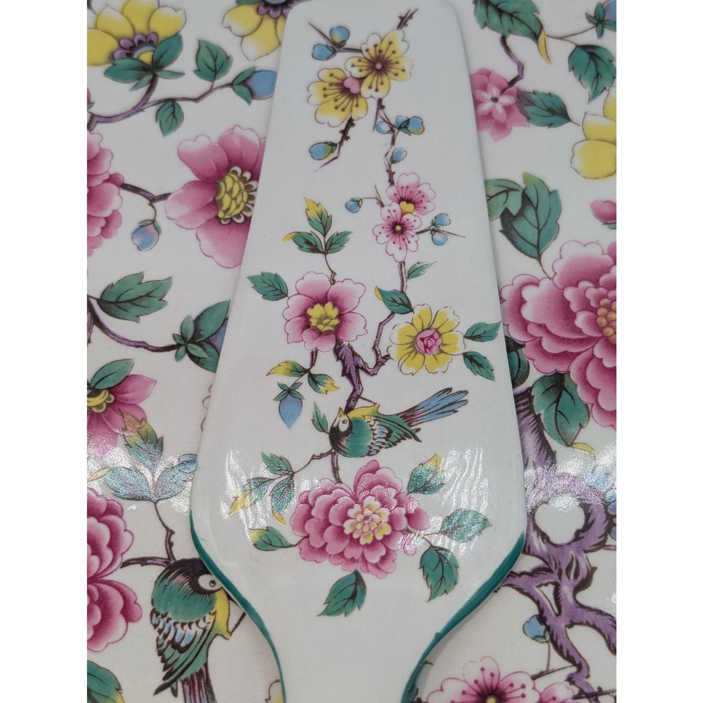 VTG Old Foley Staffordshire James Kent Ltd., England Chinese Rose Cake Plate Set