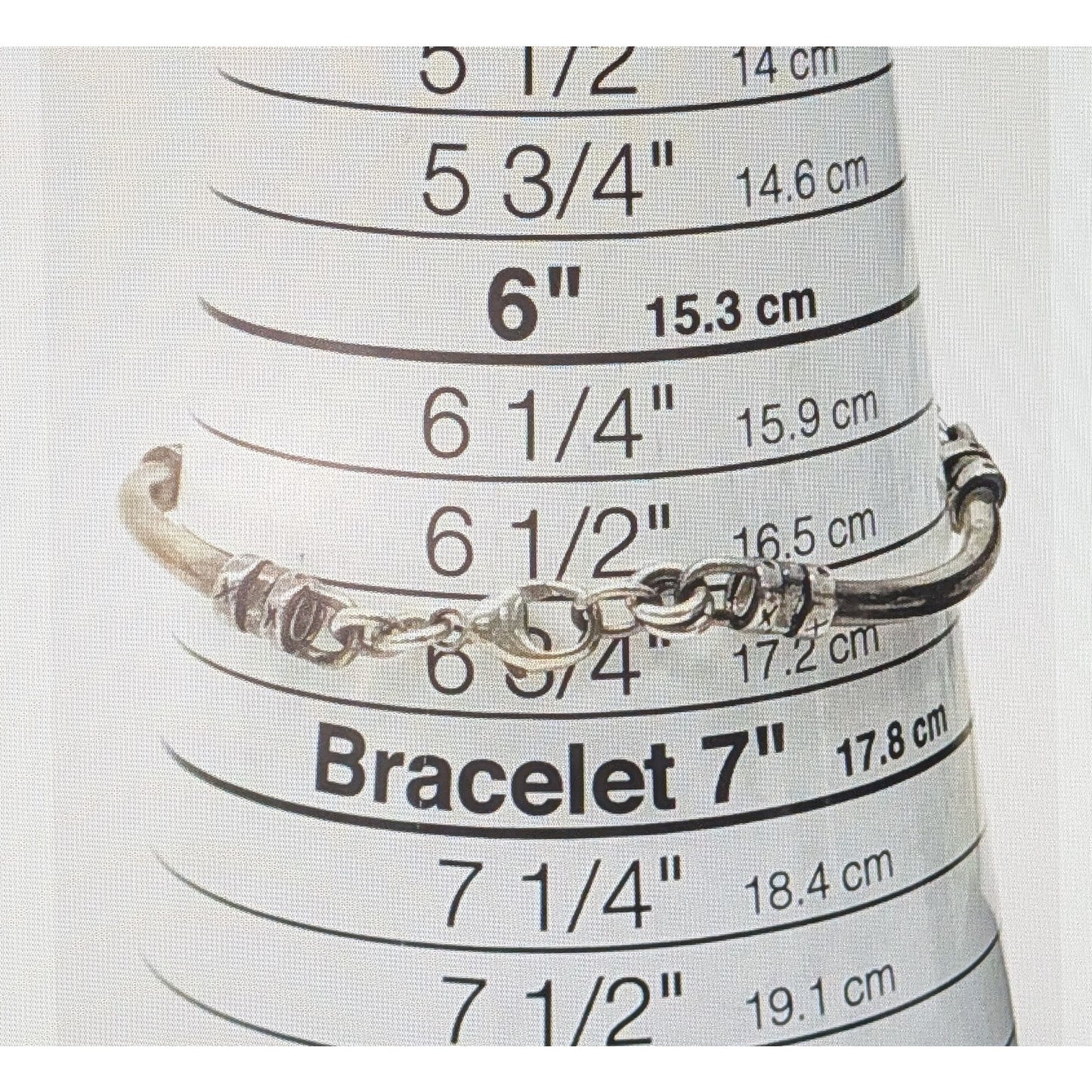 Vintage 925 Sterling Silver Natural Stone Square Bead Bar Link Bracelet