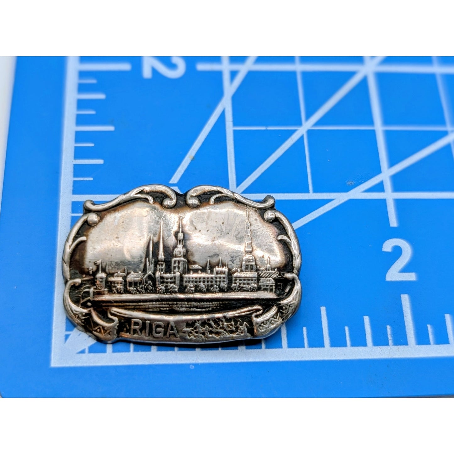 Antique Riga Latvia Silver Tone Pin