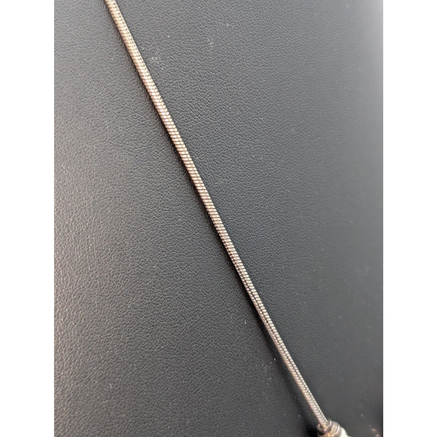 Chico's Silver Tone Pewter Look Multi-Rondelle Charm Beaded Snake Chain Necklace