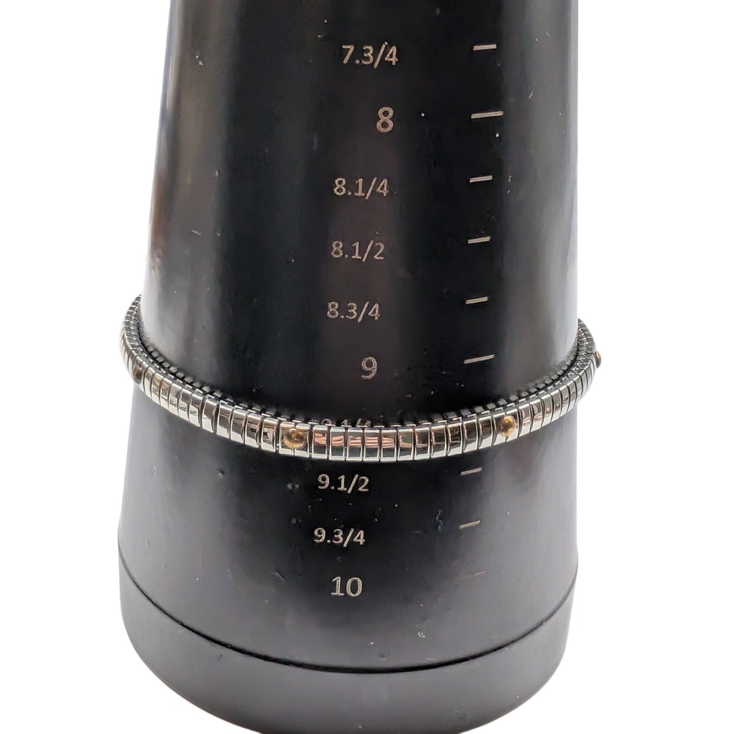 Two Tone Stretch & Silver Tone Herringbone Ankle Bracelets