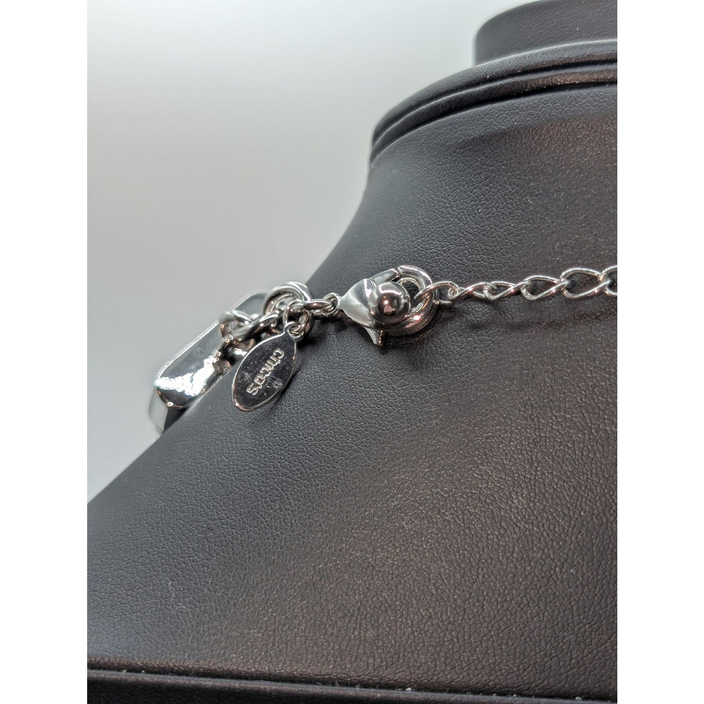 Chico's Chunky Multi-Chain Multi-Shade of Silver Tone 17.5"-21.5" Necklace