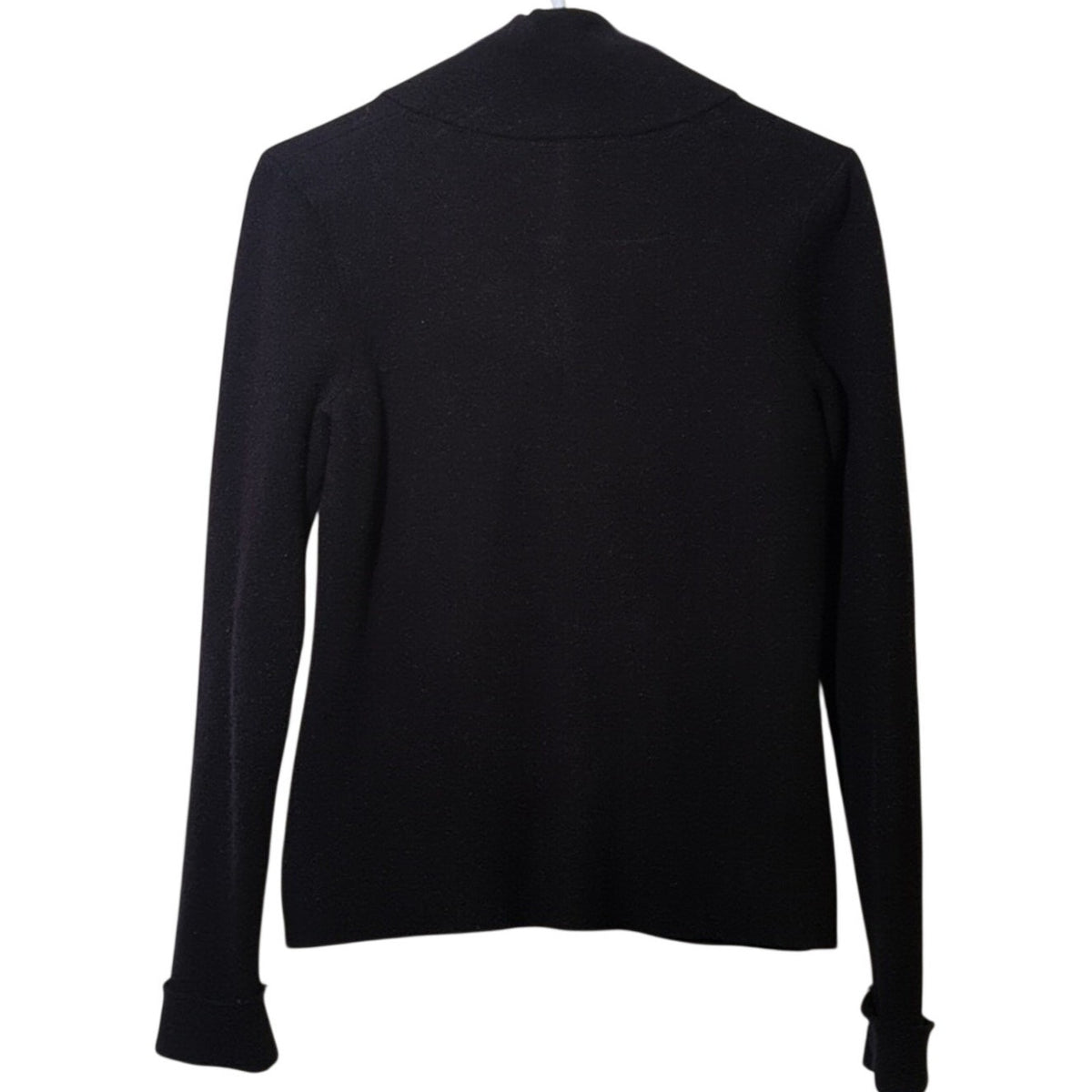 Adrienne Vittadini Black Knit Button Up Notched Collar Jacket Women's Size XS