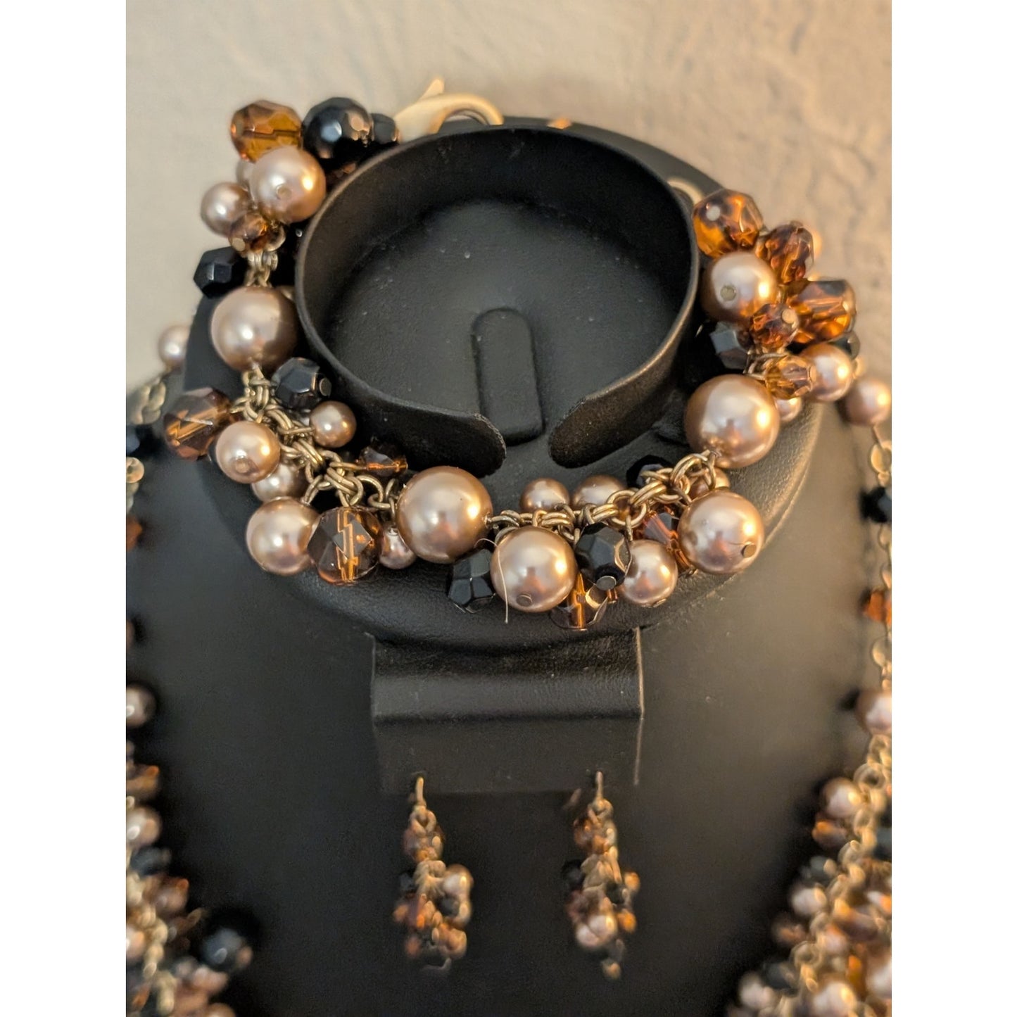 Talbot's 3-Piece Multi-Color Faux Pearl Bauble Necklace Bracelet & Earring Set