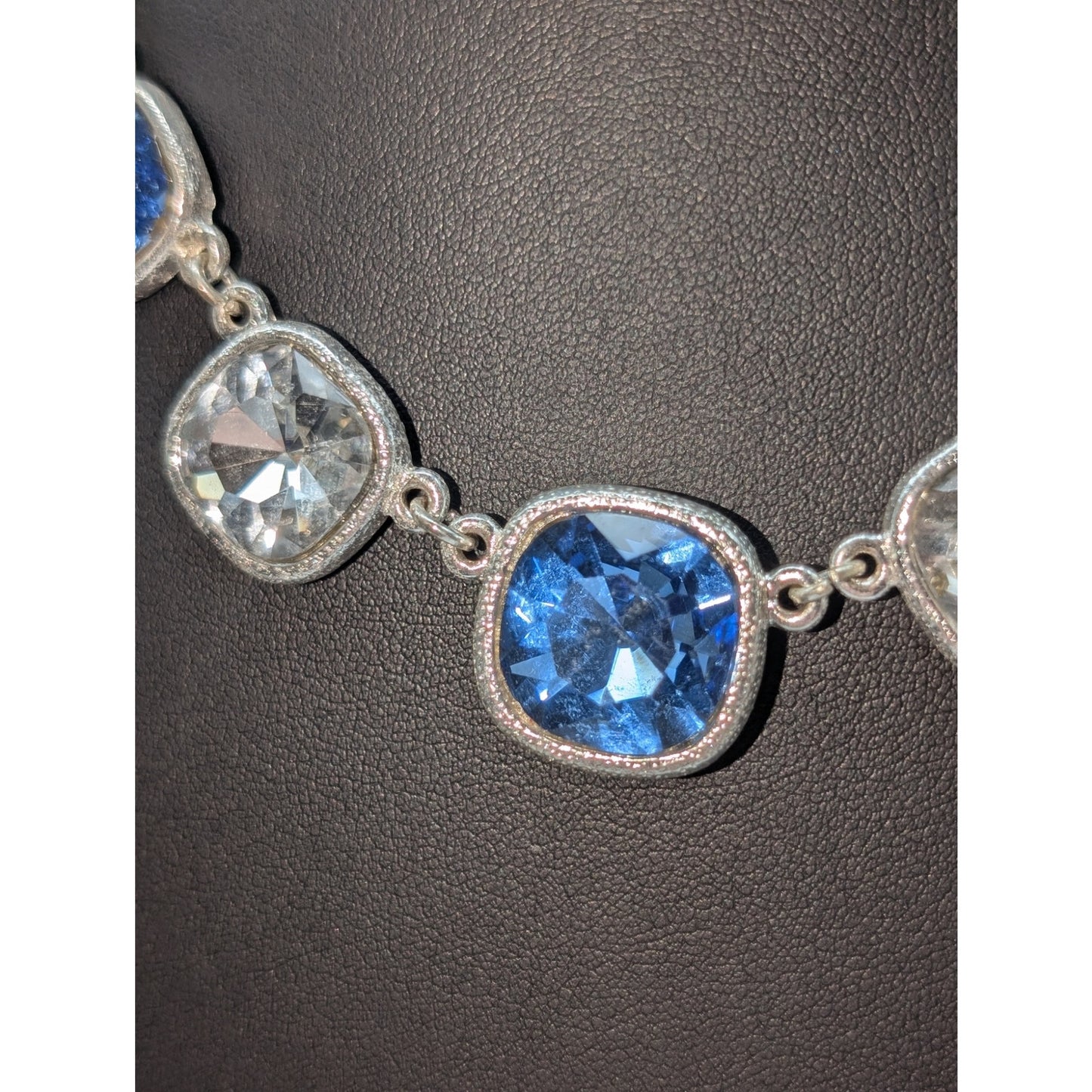 Vintage Crown Trifari Necklace Bracelet Pierced Earrings Glass Stone Jewelry Set