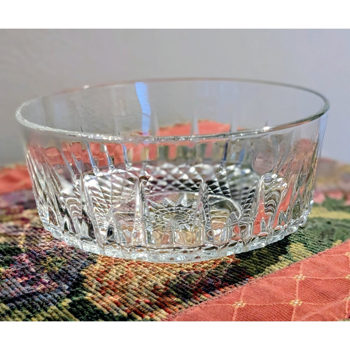 Arcoroc France Diamond Starburst 8" Clear Glass Bowl
