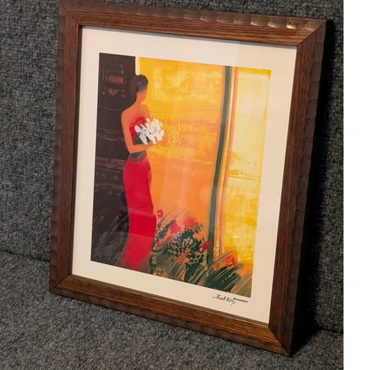 "Pleine Floraison" Emile Bellet 2002 Seriolithograph Wood Framed Under Glass