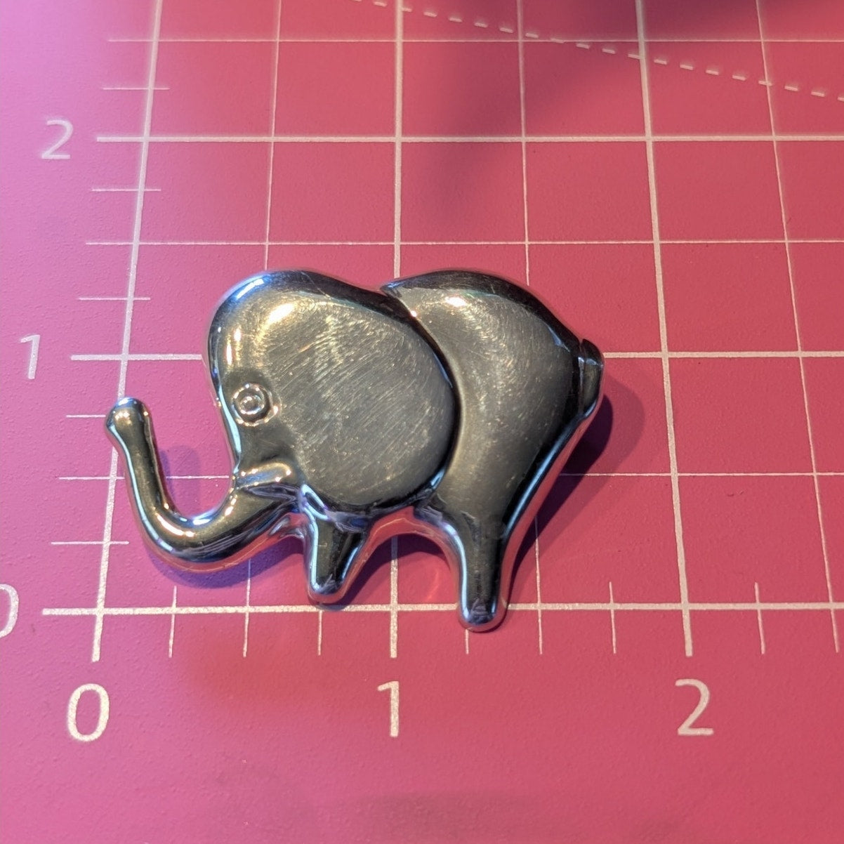 925 Sterling Silver Puffy Big Ear Elephant Brooch/Pin