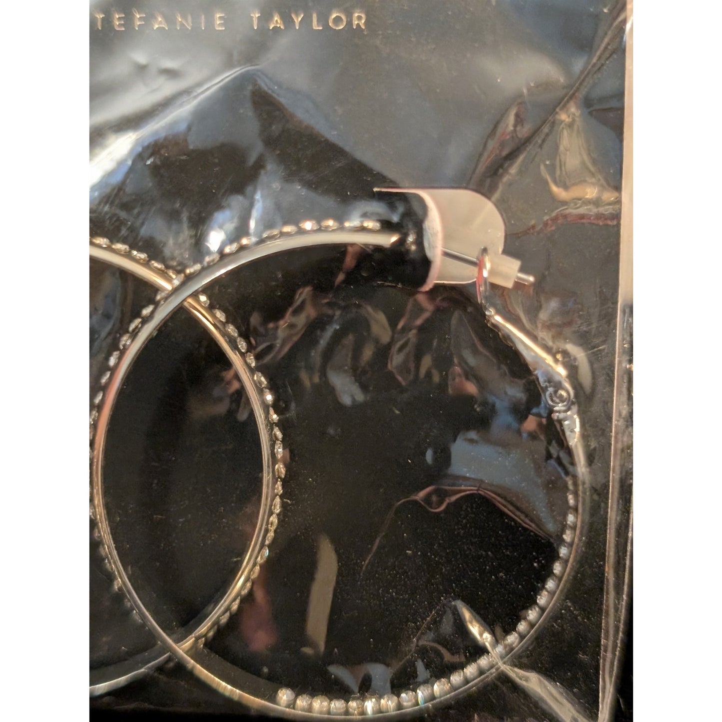 Zaxie by Stephanie Taylor Play It By Ear Rhinestone In & Out Hoop Earrings NWT