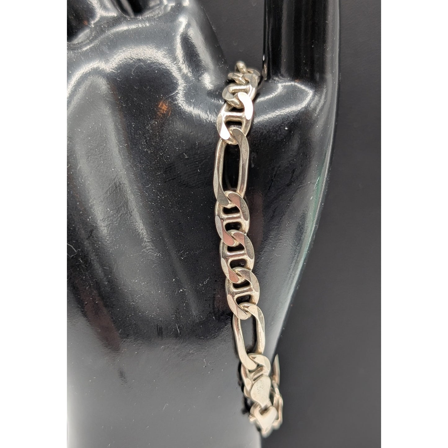 Italian 925 Sterling Silver Long Mariner Link Lobster Clasp Chain Bracelet