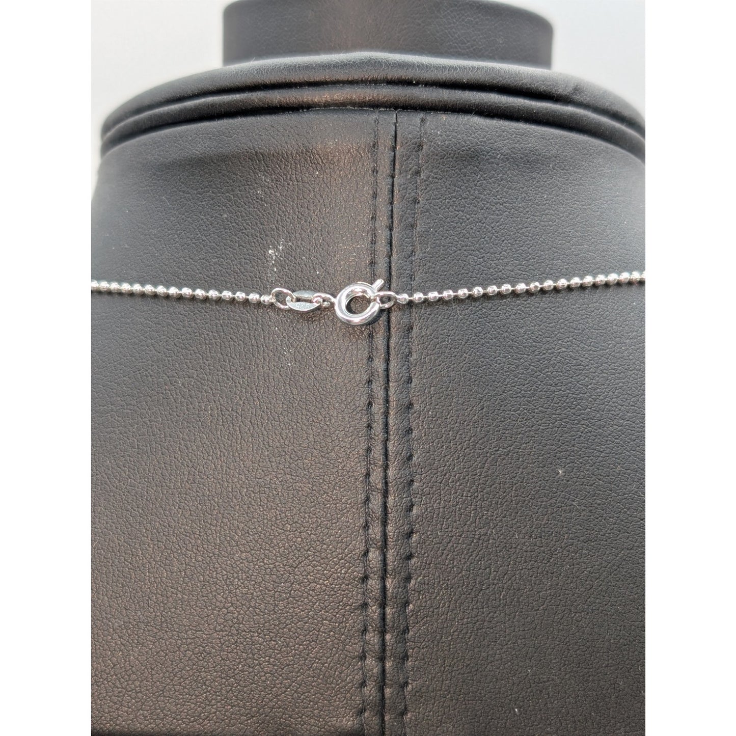 925 Sterling Silver Blue Spinel Pave Dolphin Pendant Bead Ball 22"Chain Necklace