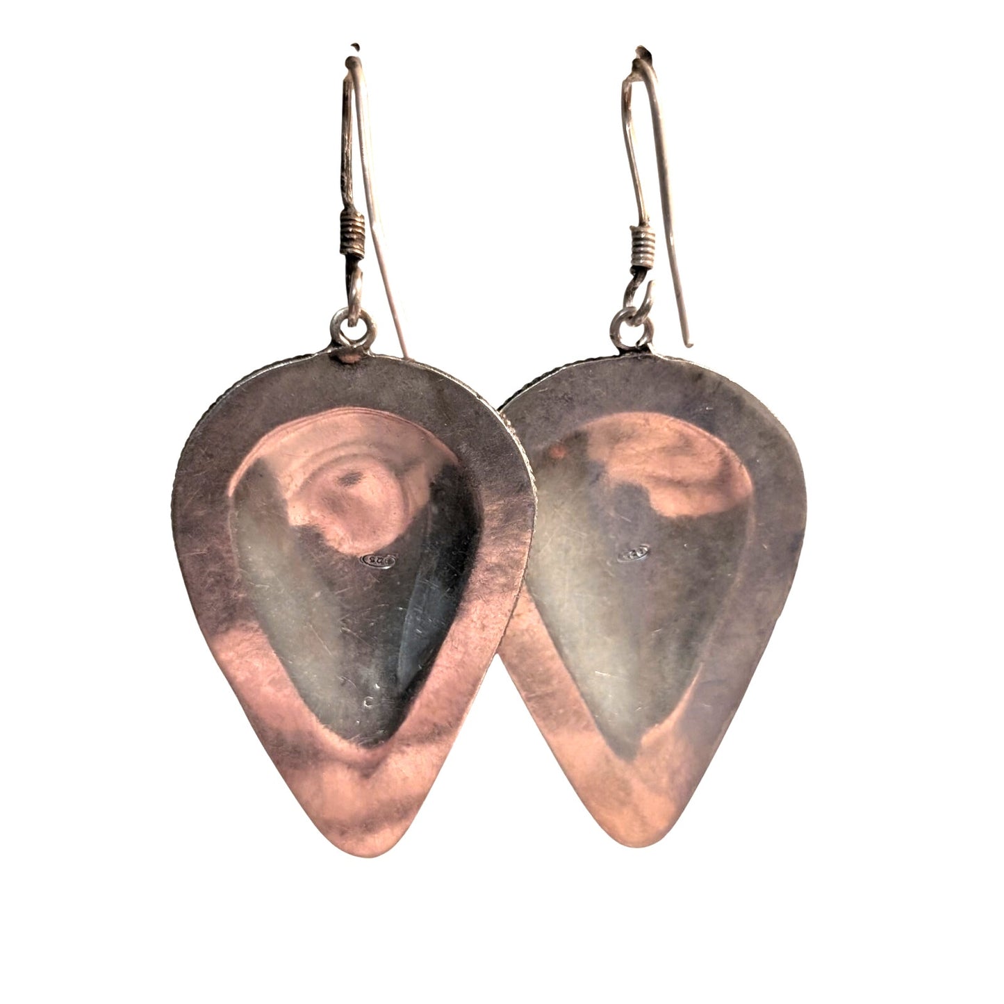 Vintage Black Onyx Bali Inspired Teardrop Dangle Earrings