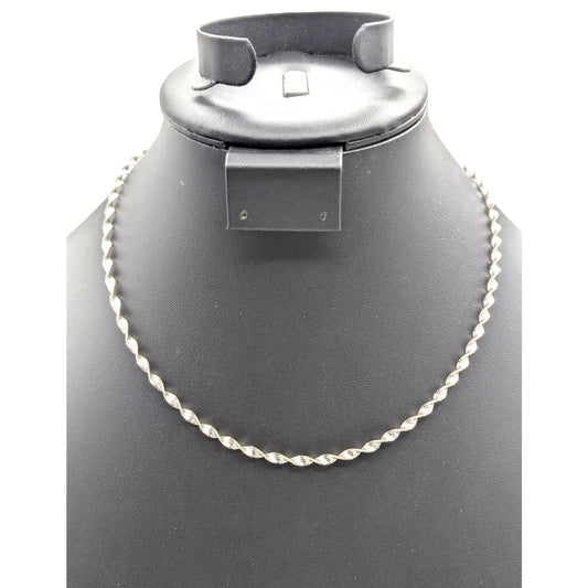 925 Sterling Silver Diamond Cut Twisted 18" Chain Necklace