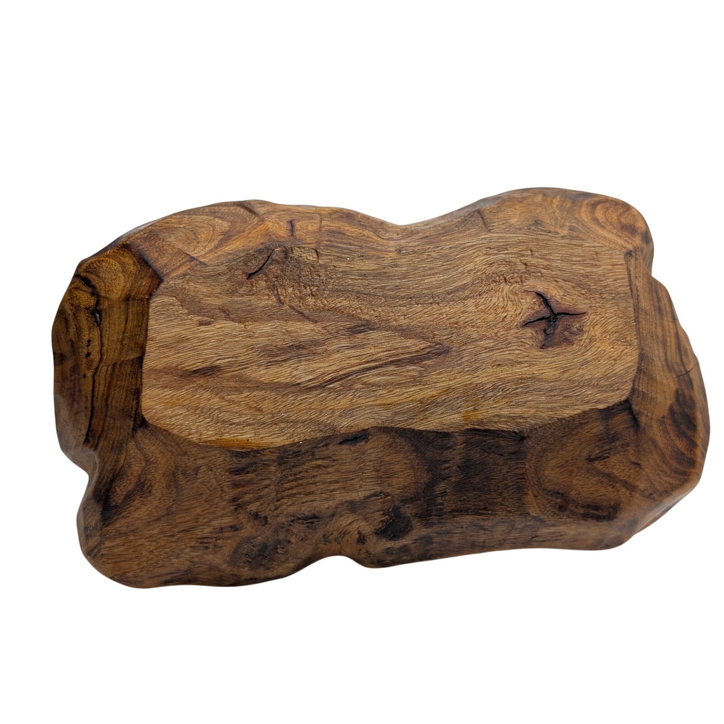 Artisan Hand Carved Burl Wooden Basket/Bowl/Trinket Dish