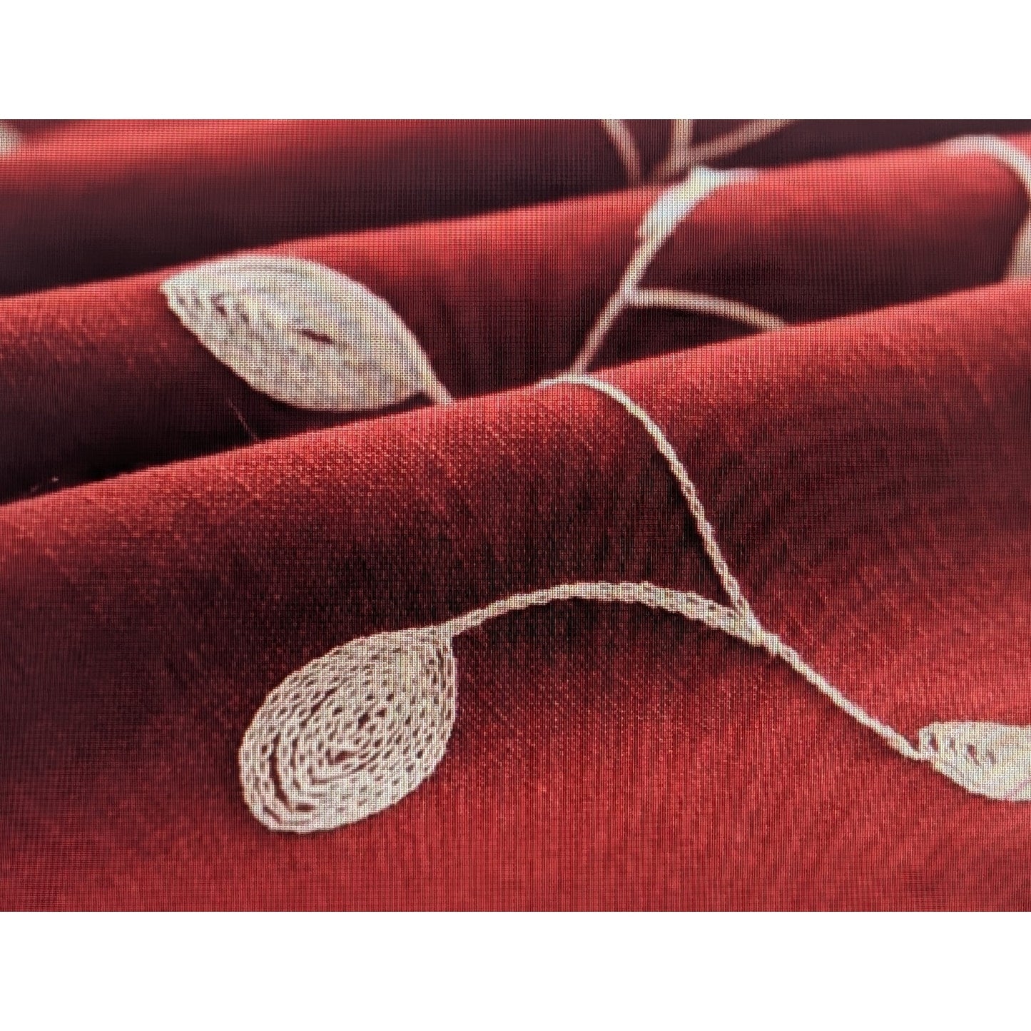 Tina Cotton Linen Dinner Kitchen Red 52" X 70" Rectangle Tablecloth NWT