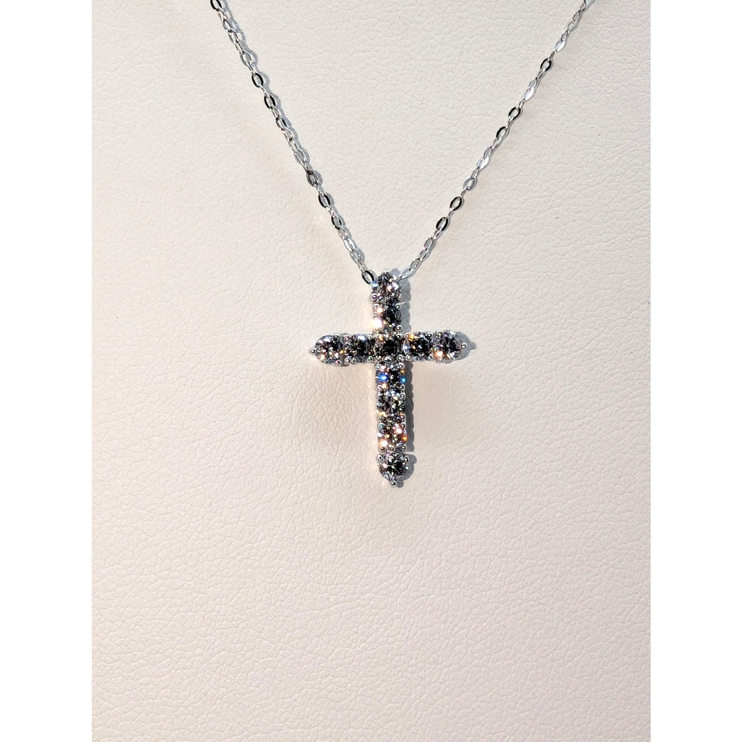 Eliot Danori $55 Silver Tone Sparkling Crystal Cross 16", 17", 18" Necklace NWOT
