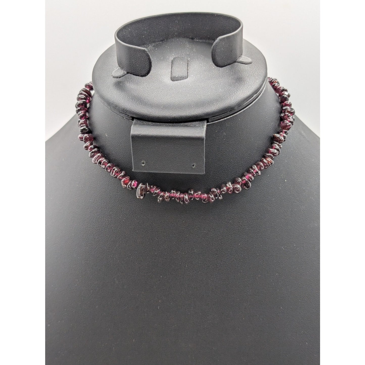 Vintage Purple Garnet Chip 14" Choker Barrel Clasp Necklace