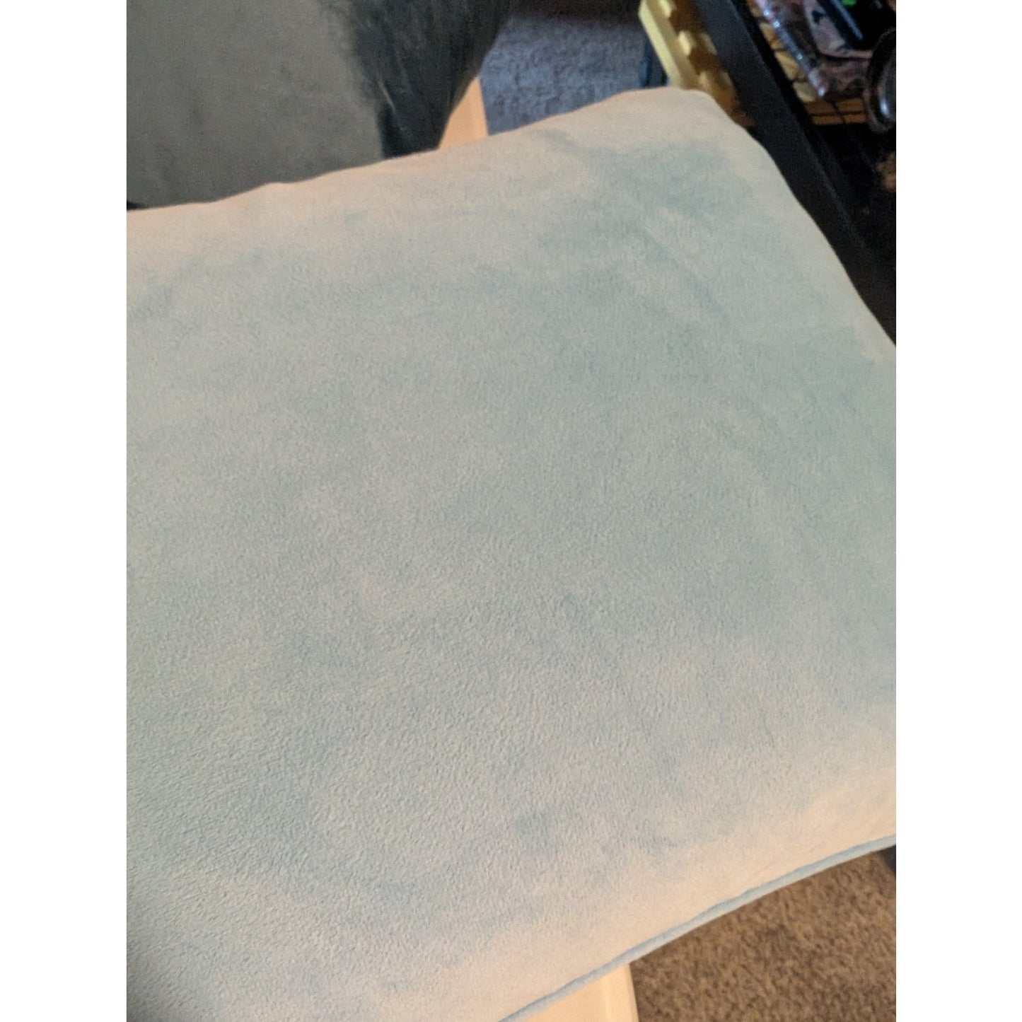 Light Blue Velvet Zippered Down Filled Insert Pillow