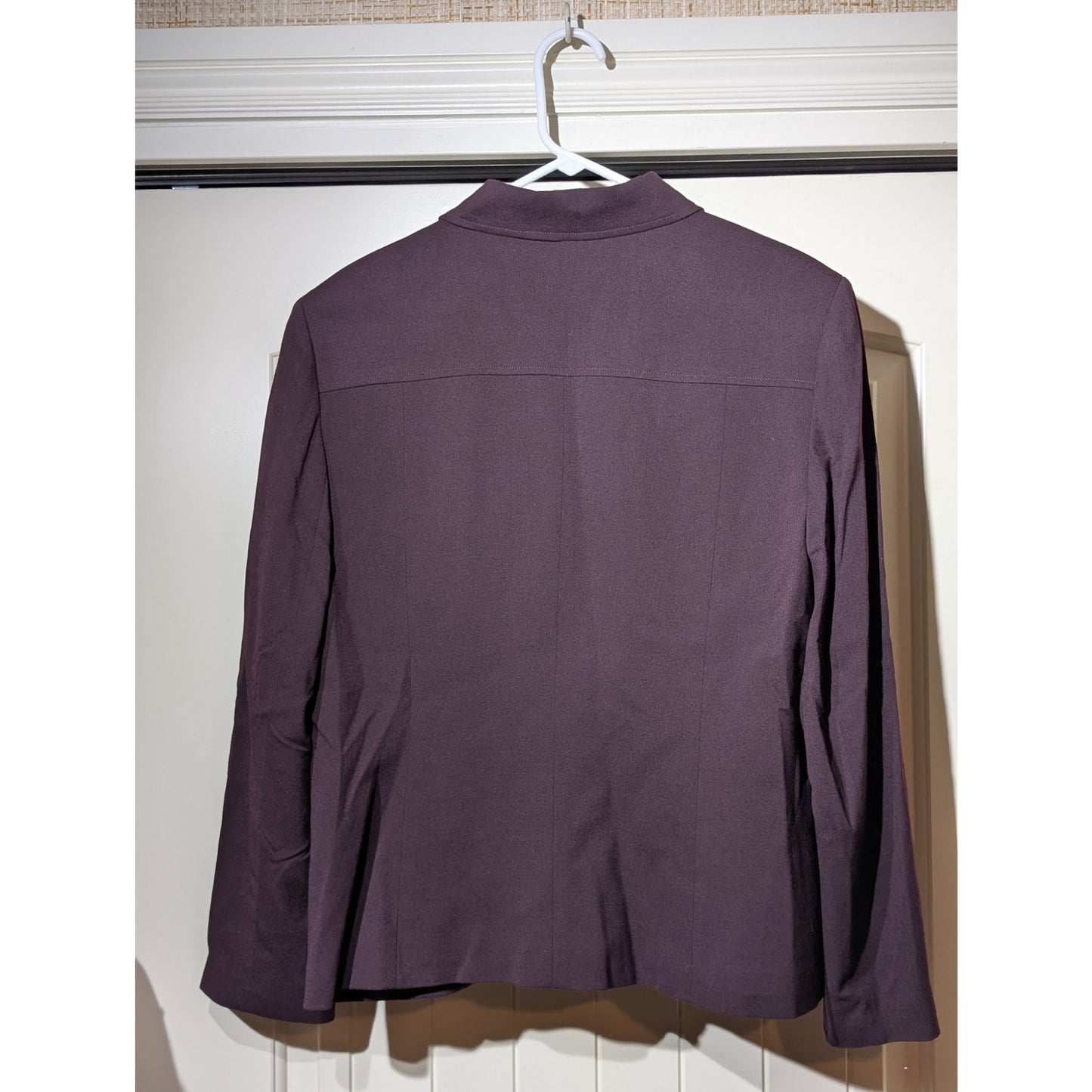 Talbot's Vintage Aubergine Wool Stretch Front Button Jacket Womens Size 16