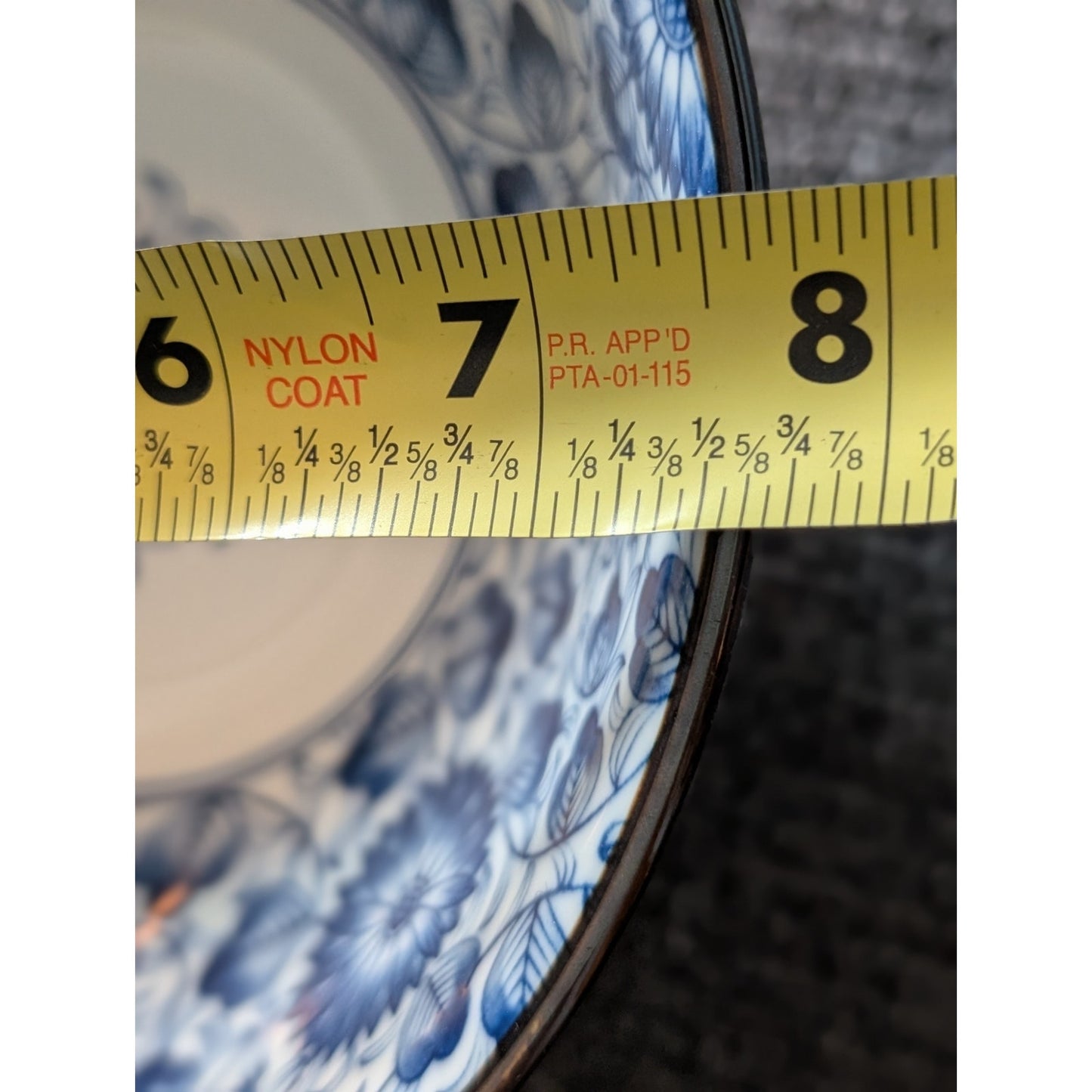 Japanese Blue Floral Bone China Ramen Noodle Soup Rice Bowl