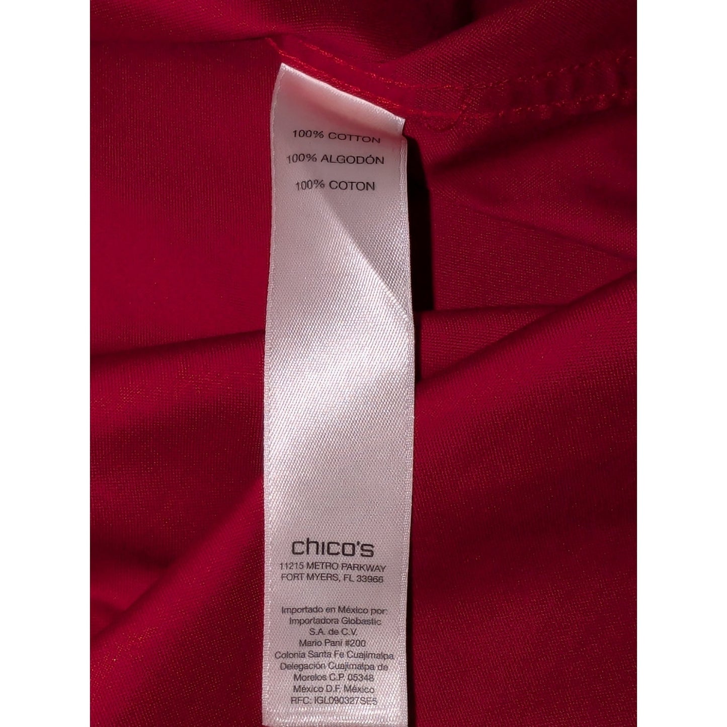 Chico's No-Iron Deep Pink Button Front Curved Hem 100% Cotton Shirt Size S/4