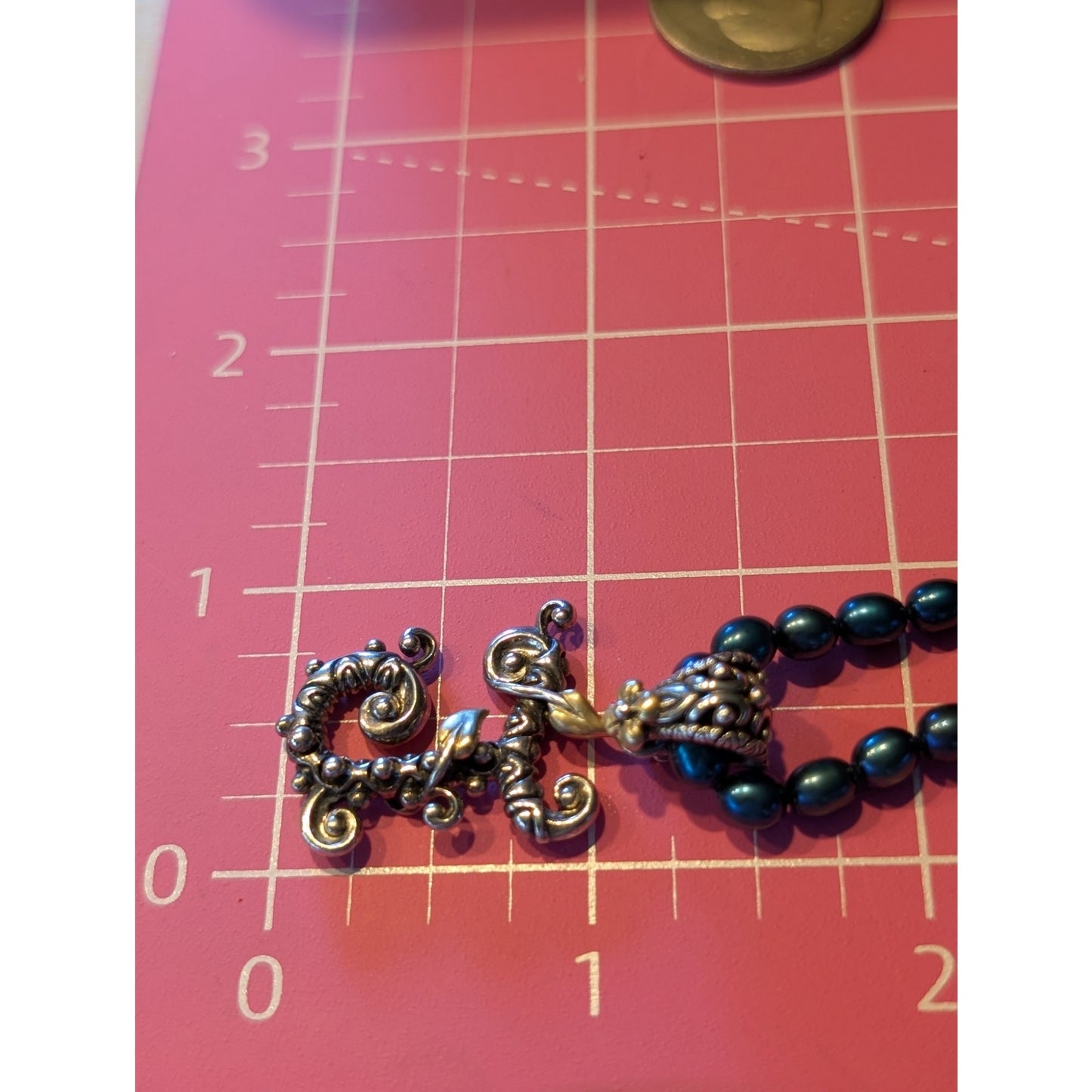 Barbara Bixby Sterling & 18K Gold Initial Letter 'J' Pendant Blue Pearl Necklace