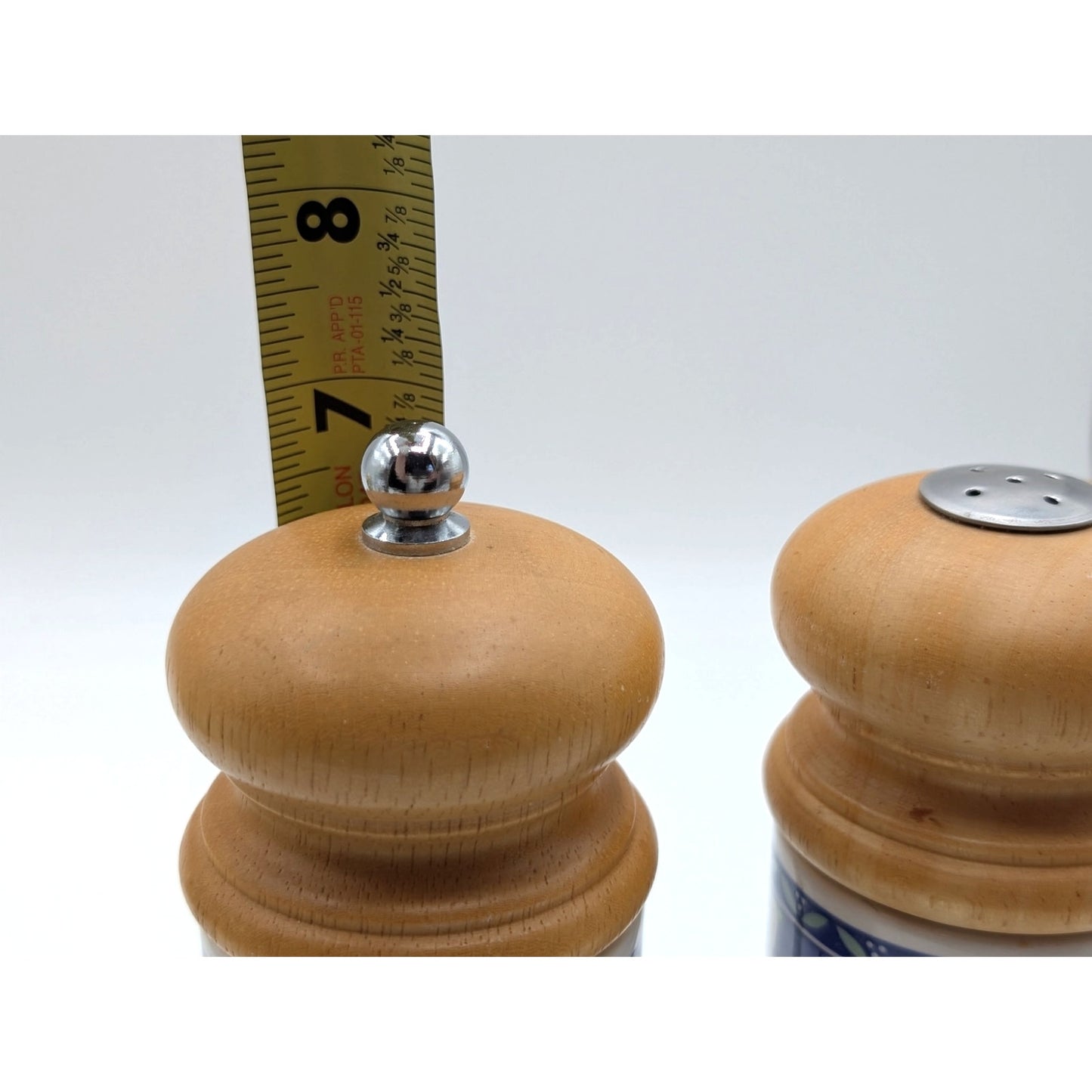 Mr. Dudley  7" Wood & Ceramic Pepper Grinder Mill & Salt Shaker Set