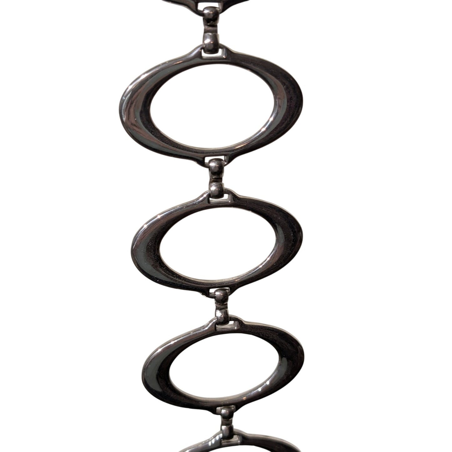 Vintage 43" Oval Silver Tone Chain Link Belt