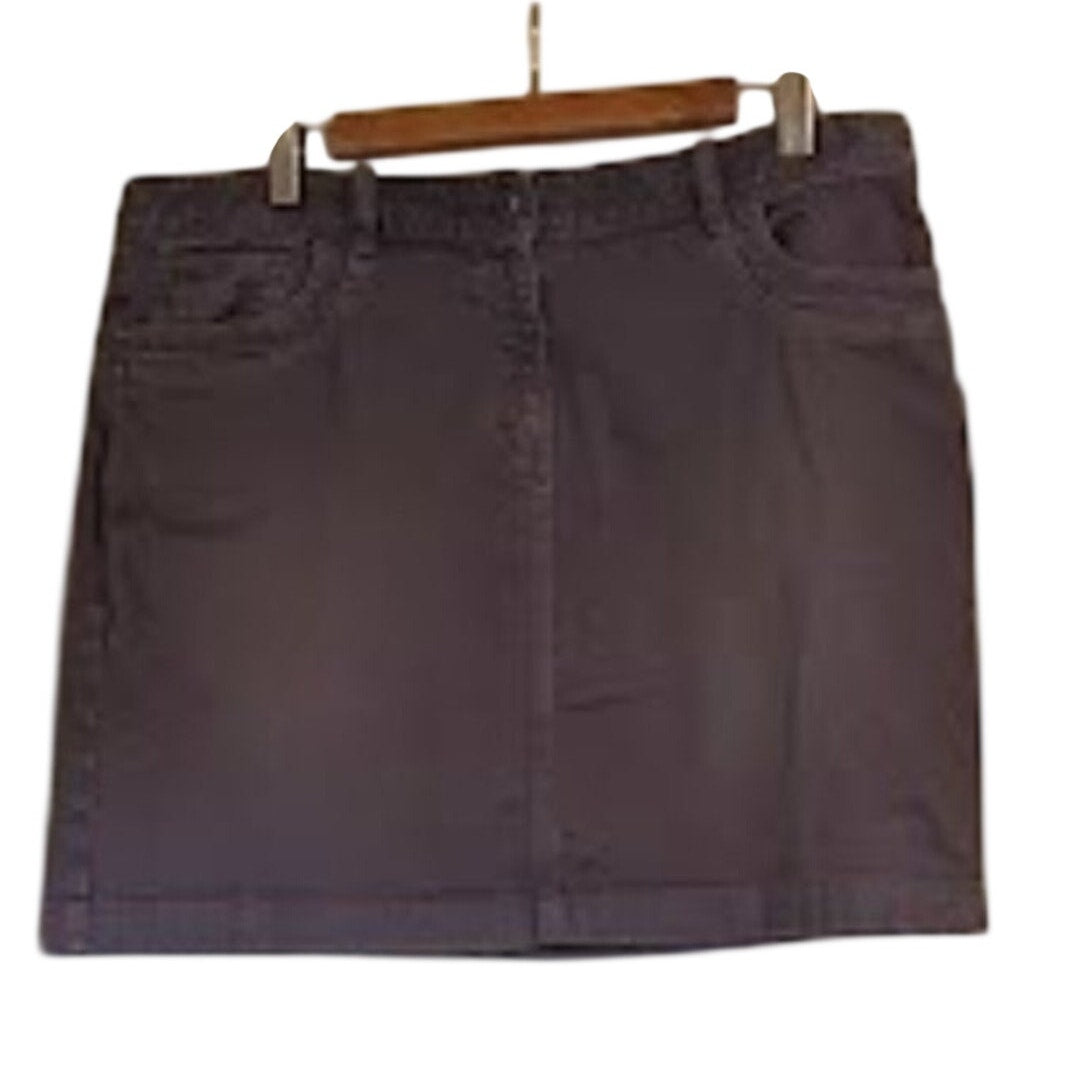 Ann Taylor Loft Women's Size 12 Taupe Denim Cotton Stretch Short Skirt