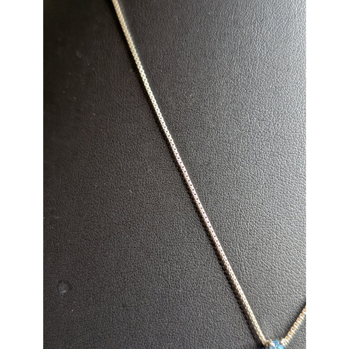 Swiss Blue Teardrop White Topaz Round Center Stone 925 Sterling Cross Necklace