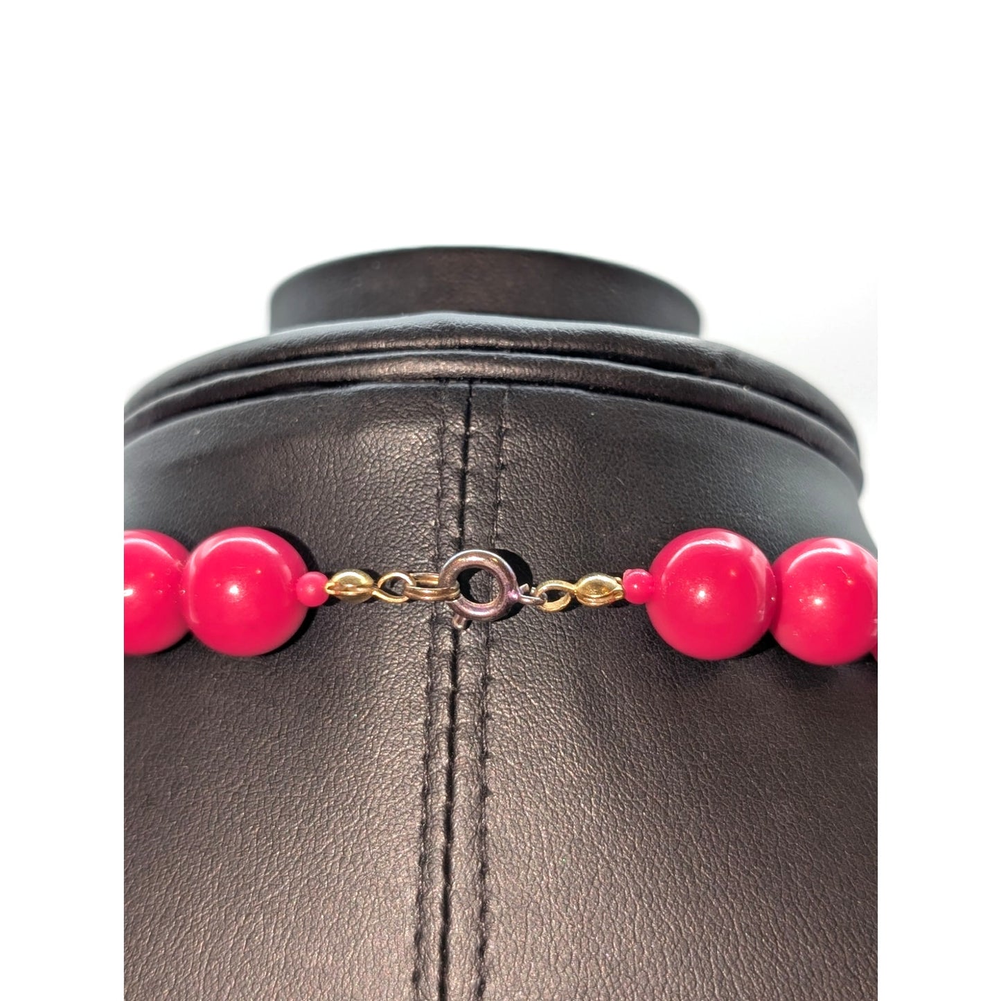 Vintage Pink Multi-Shape Acrylic Beaded 22" Necklace