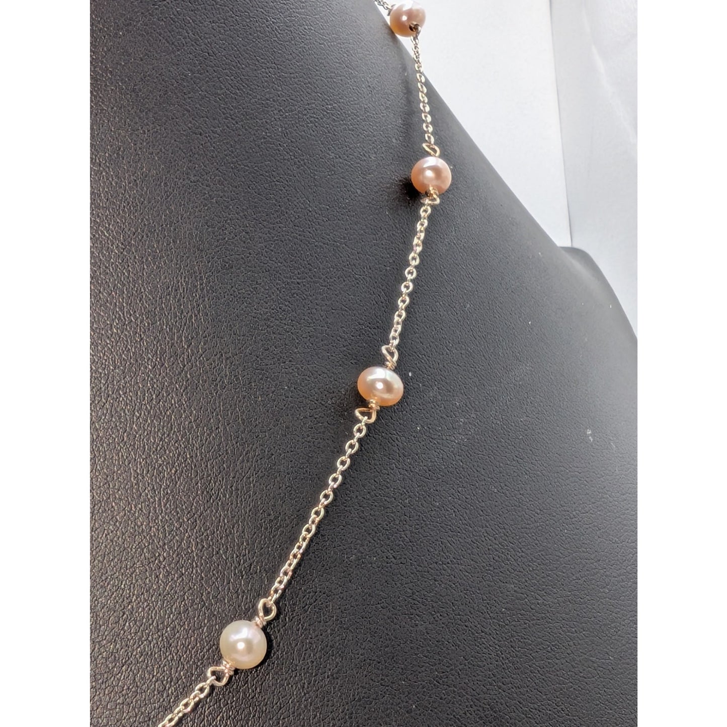 Genuine Pearl 925 Sterling Silver Chain 'Y' Drop 15.5"-18.5" Necklace