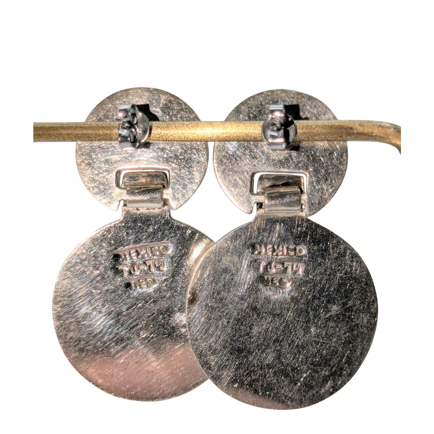 Vintage Taxco 925 Sterling Silver Round Doorknocker Pierced Earrings 27.22g