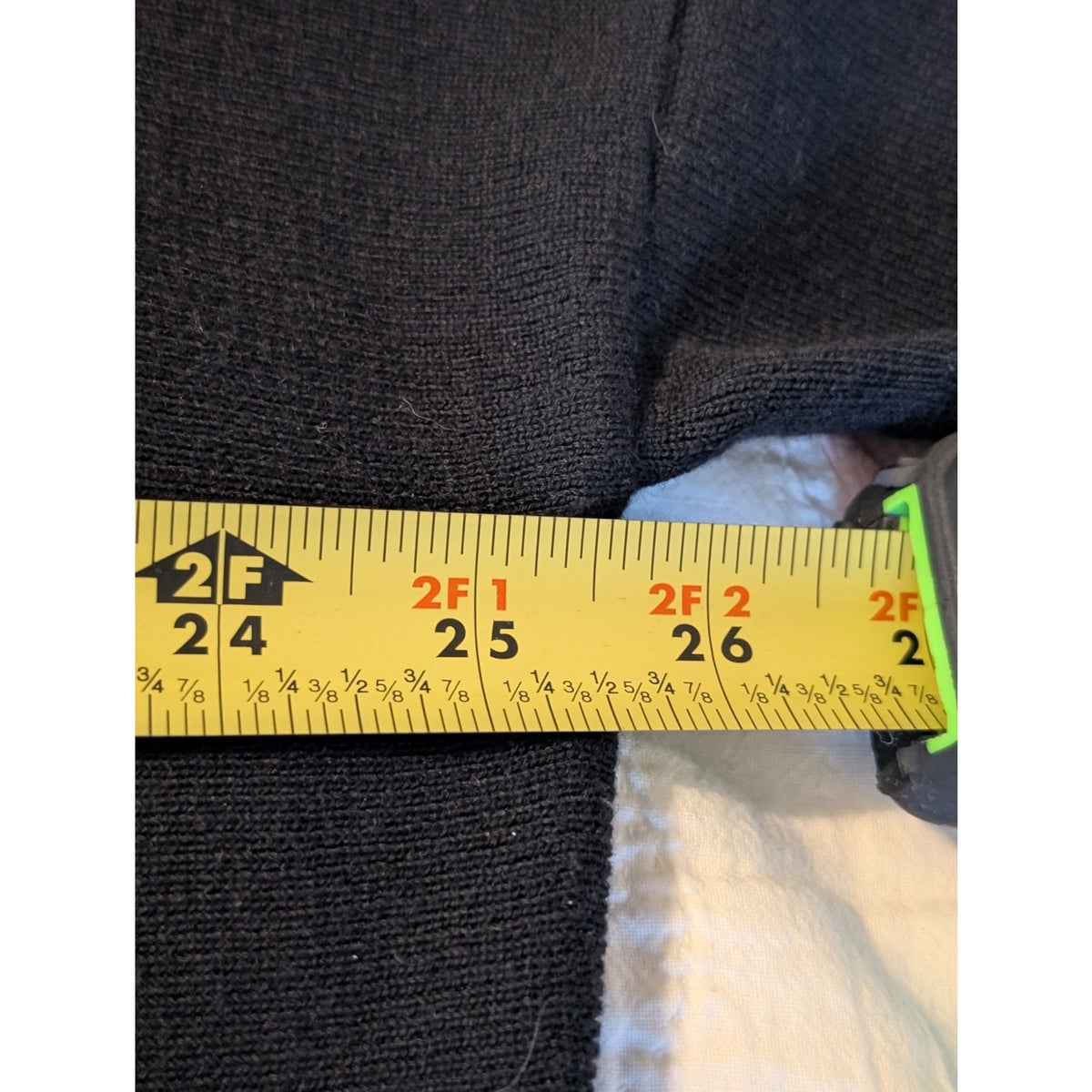 Lafayette 148 New York Black/Navy V Neck Oversize Drop Sleeve Sweater Dress Sz M