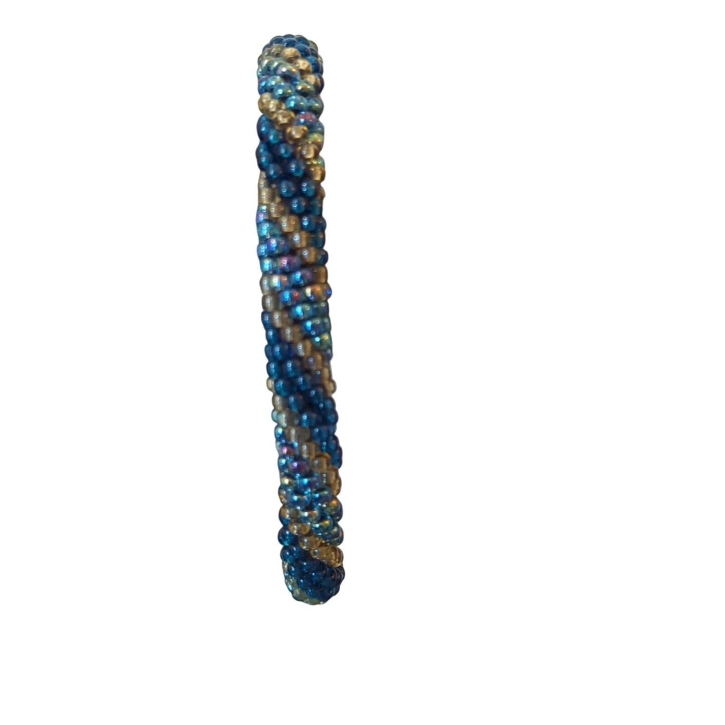 Lot of Three Blue/Green Glass/Crystal Bead Bracelets