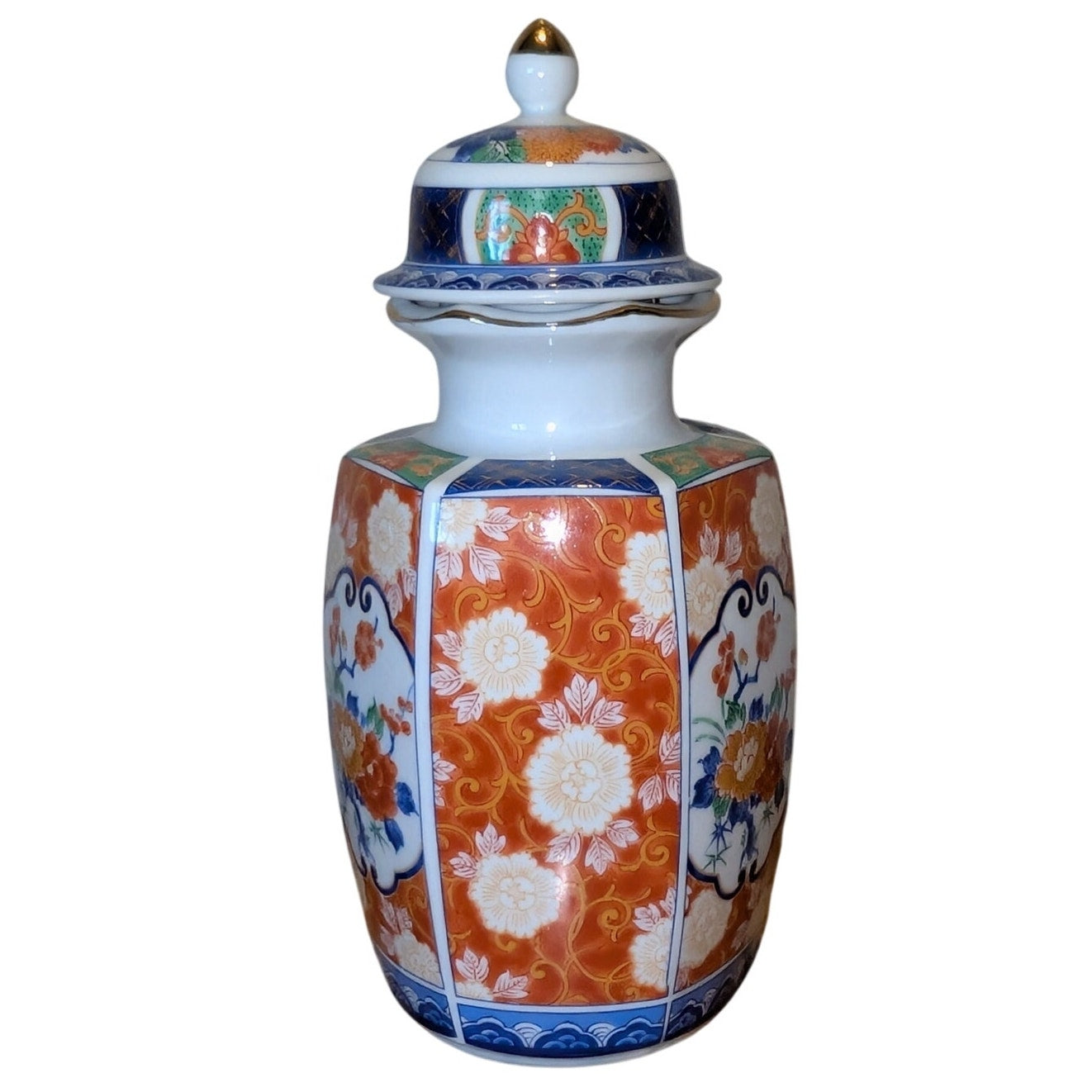 Vintage Fred Roberts Co/San Francisco~Ginger Jar/Imari Style W/ Lid