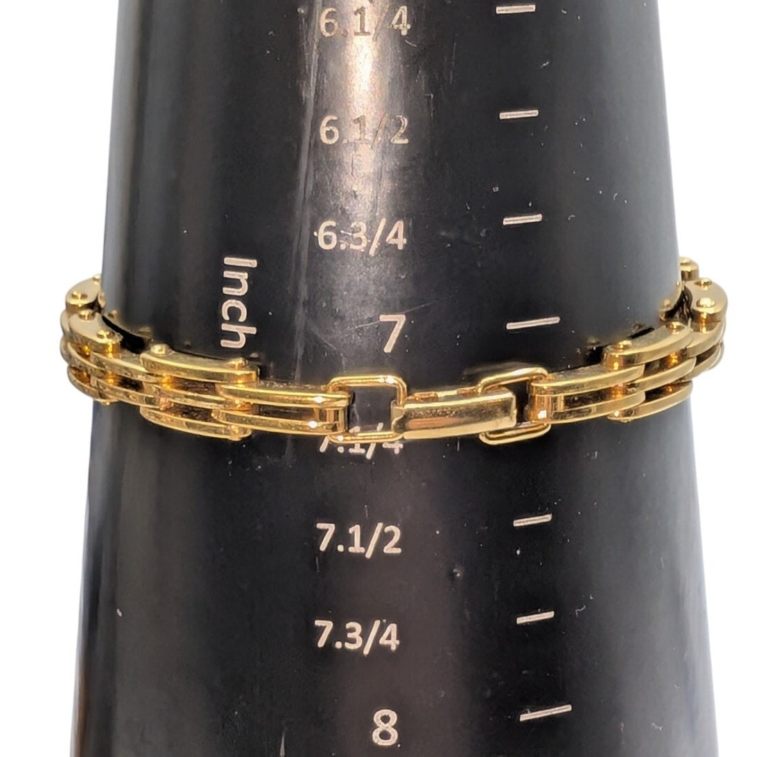 Vintage Napier 80s Gold Plated Fold Over Clasp Bracelet