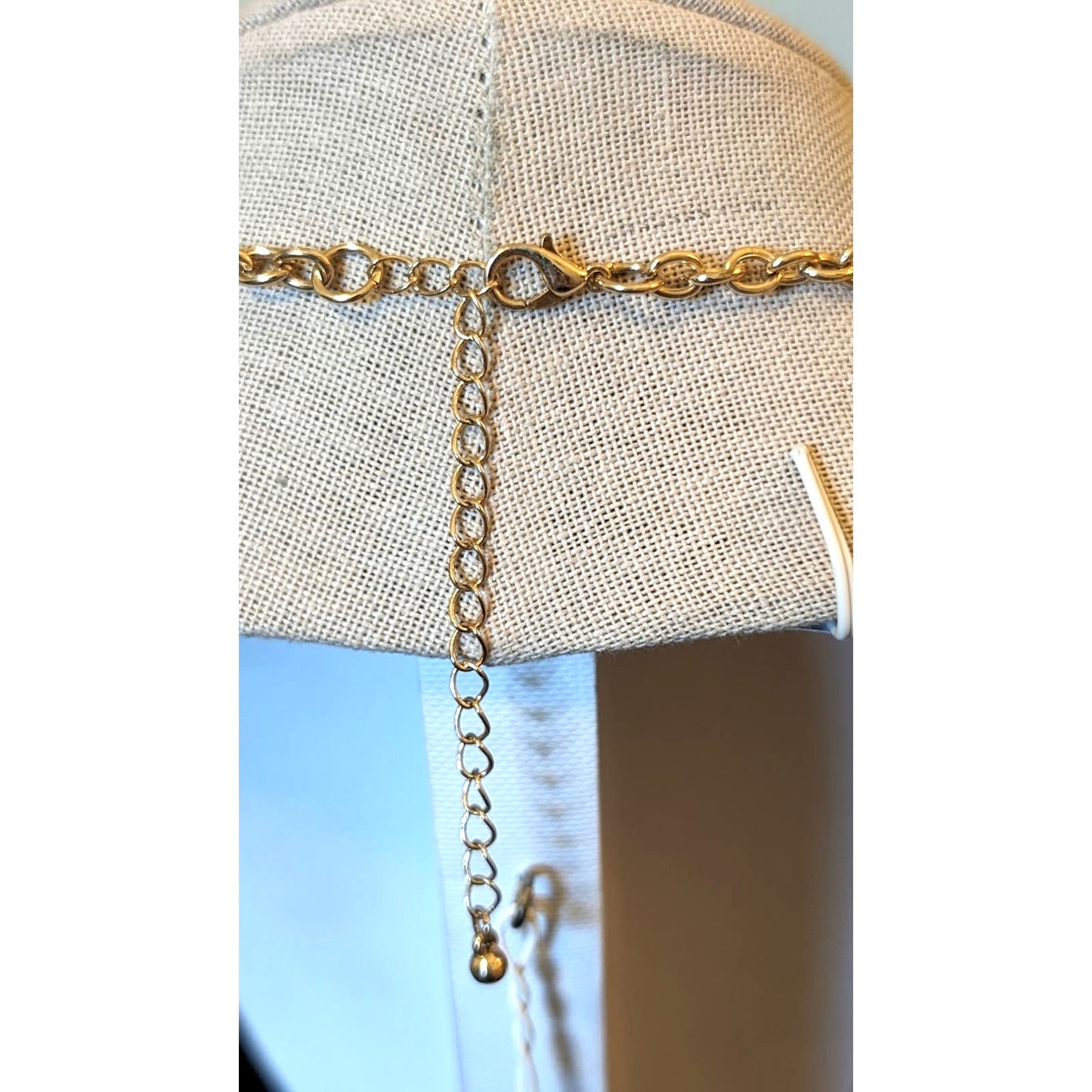 Green Sparkle Resin Crystal Prism Points Gold Tone Statement 19-22" Necklace