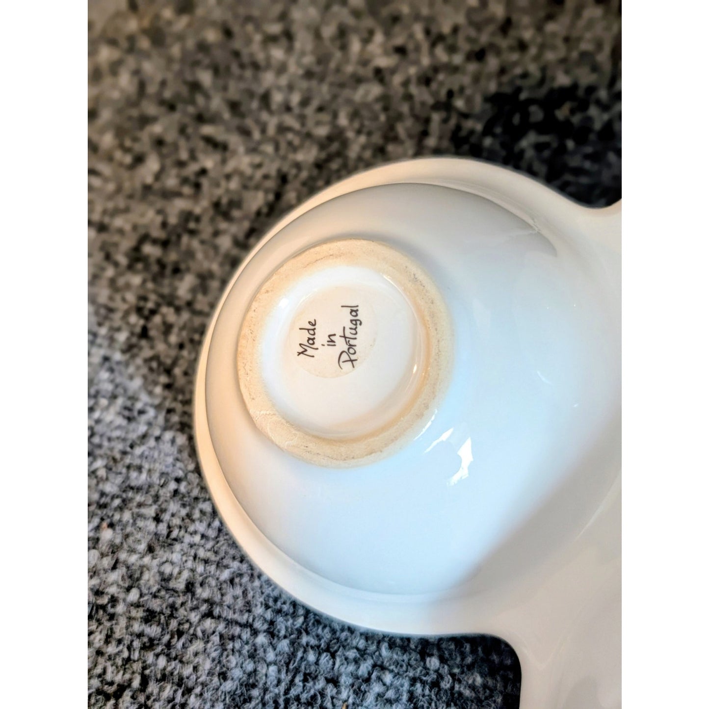 Matceramica Perola White Three Bowl Divided Handled Server Made in Portugal