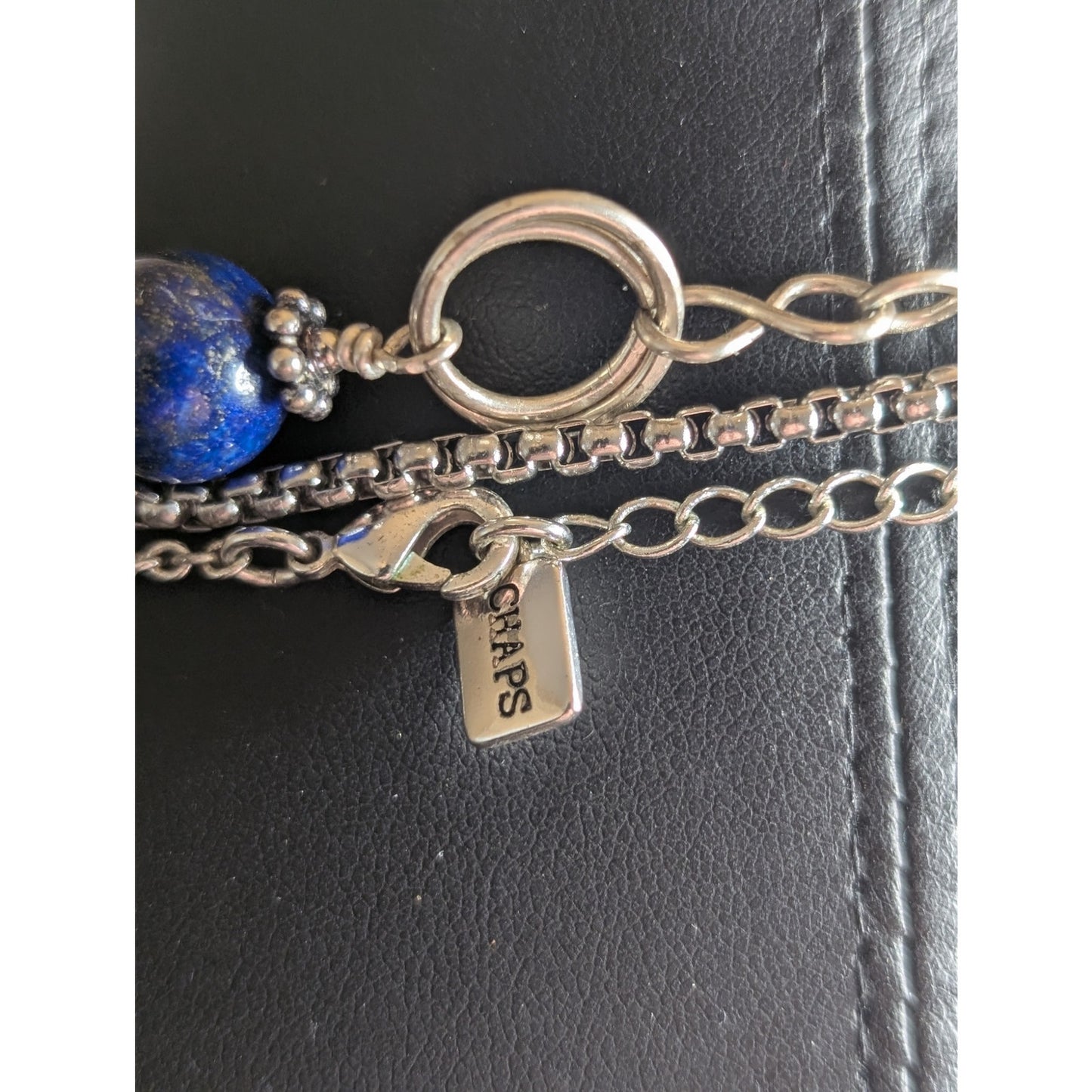Lot of Three Silver Tone Blue Bead Necklaces (One Possibly Lapis Lazuli)