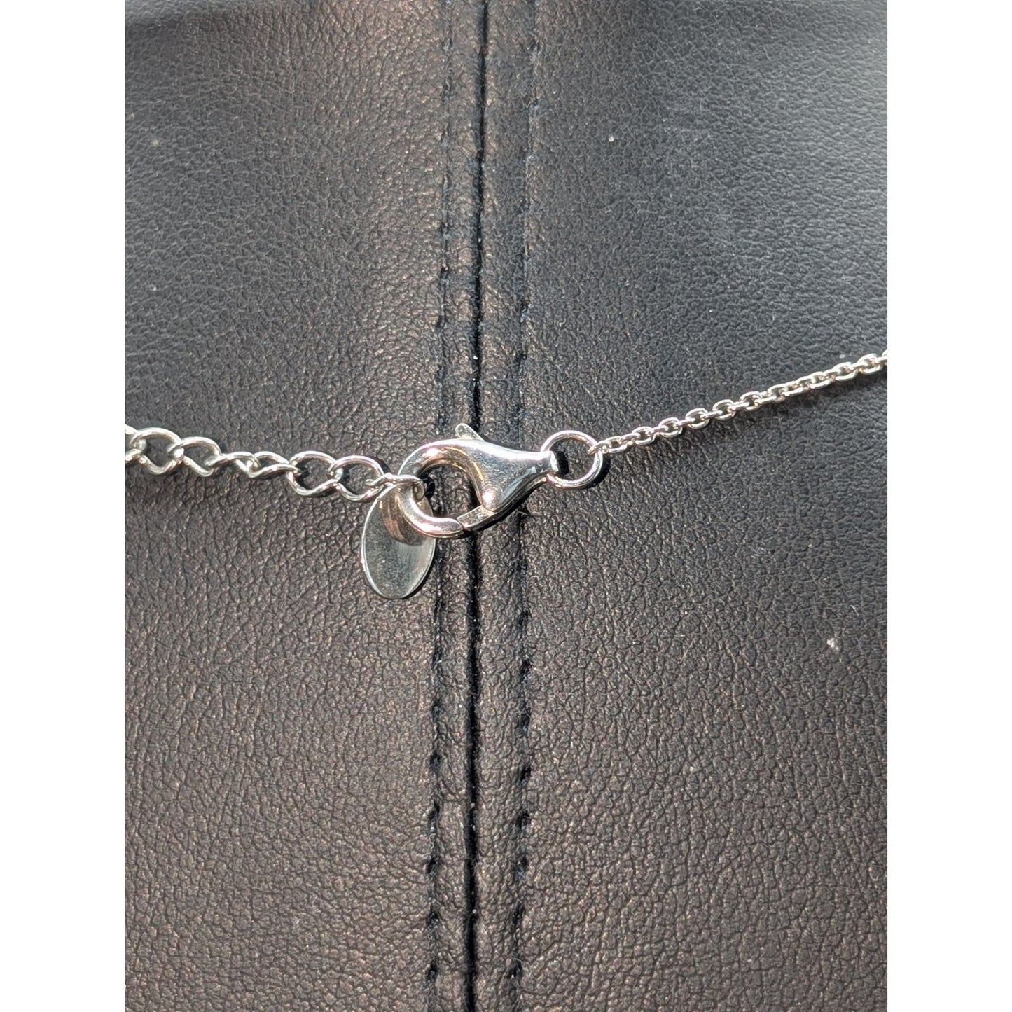 Green Zirconia White Created Sapphire 925 Sterling 2 Heart Infinity Necklace