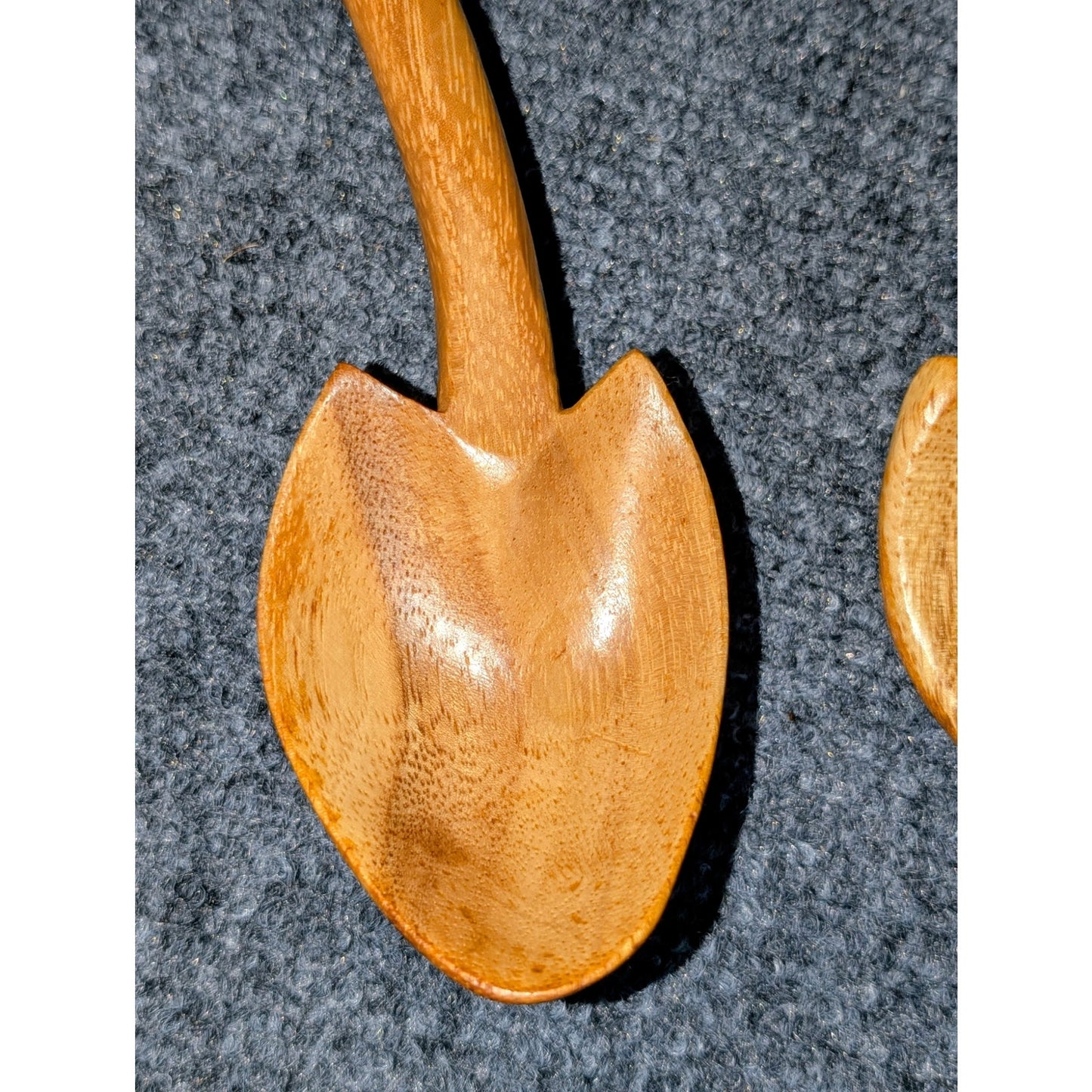 Vintage Mid-Century Hand-Carved Monkey Pod Wood Salad Servers